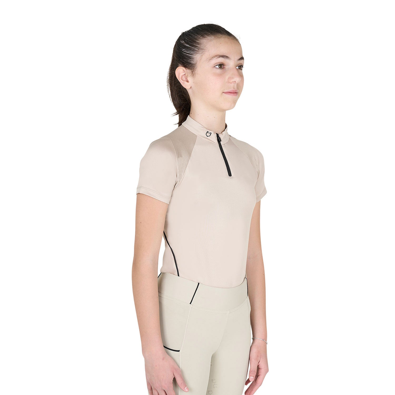 Equestro Kids' slim fit training polo shirt high performance