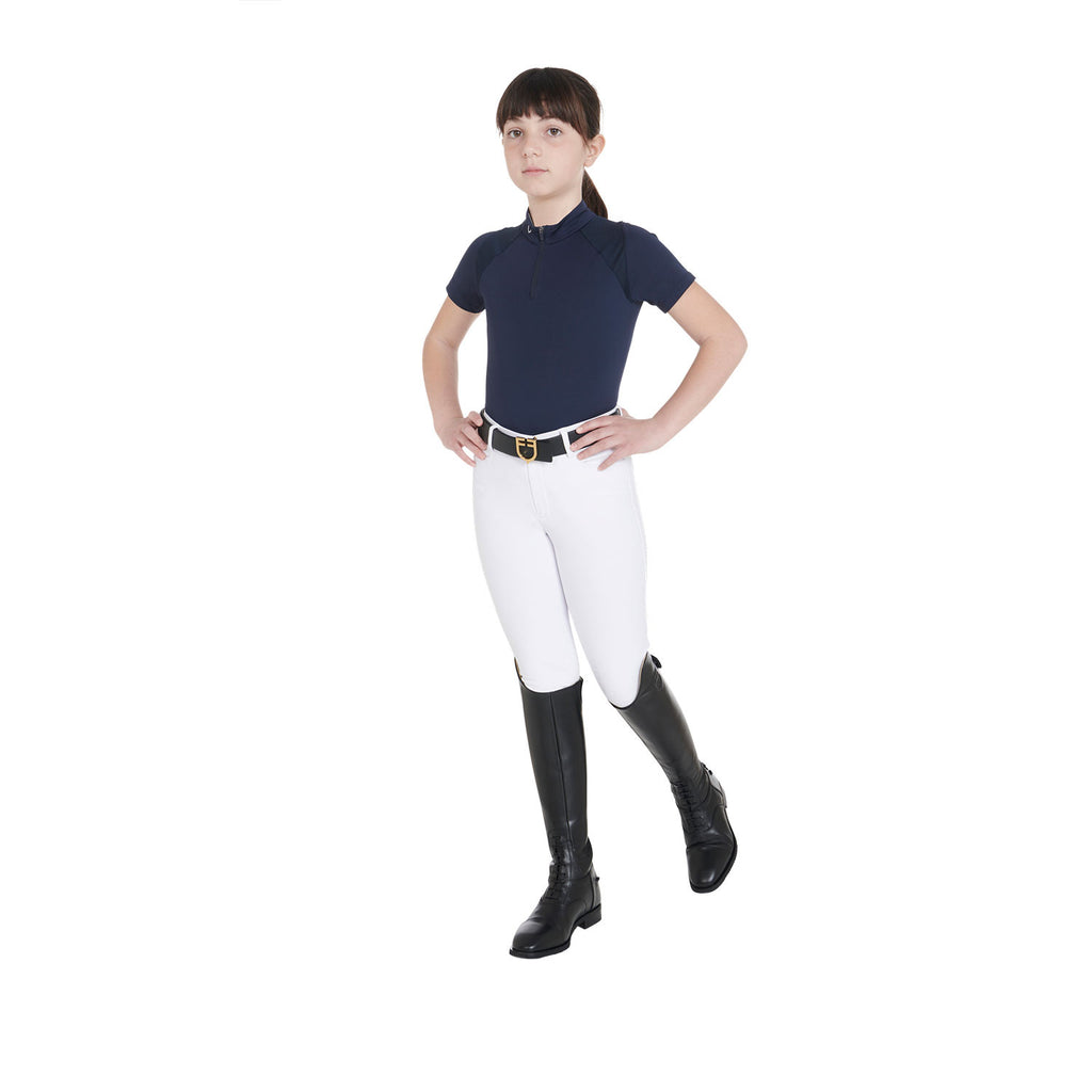 Kids' slim fit training polo shirt high performance