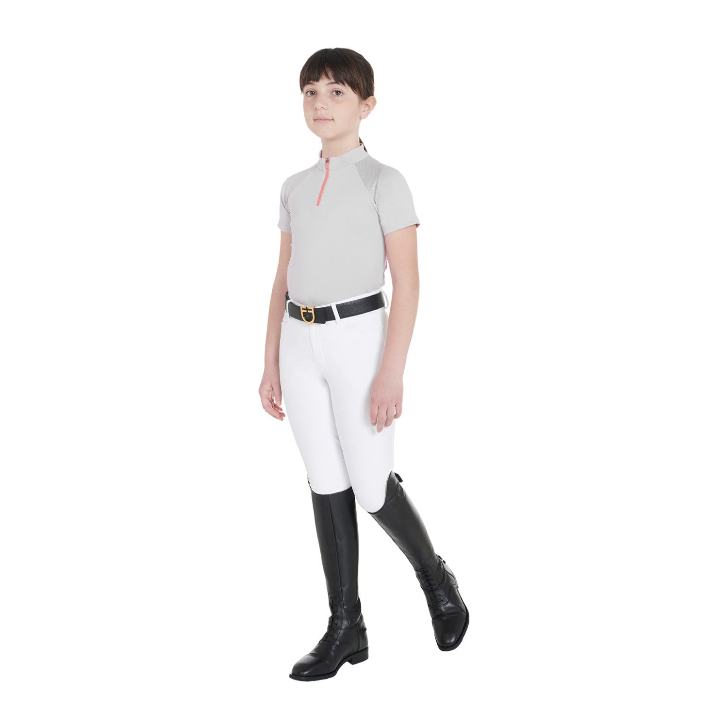 Kids' slim fit training polo shirt high performance
