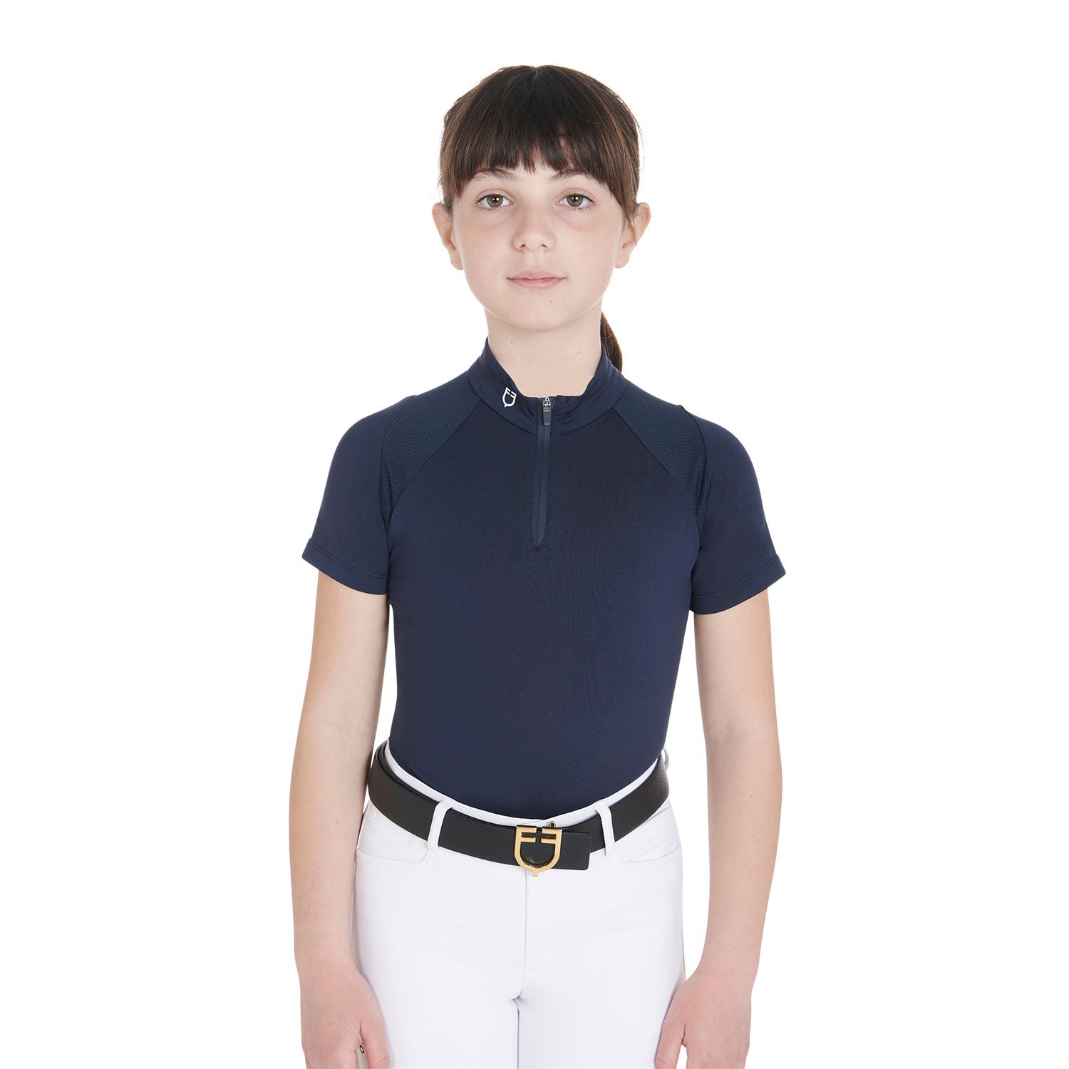 Equestro Kids' slim fit training polo shirt high performance