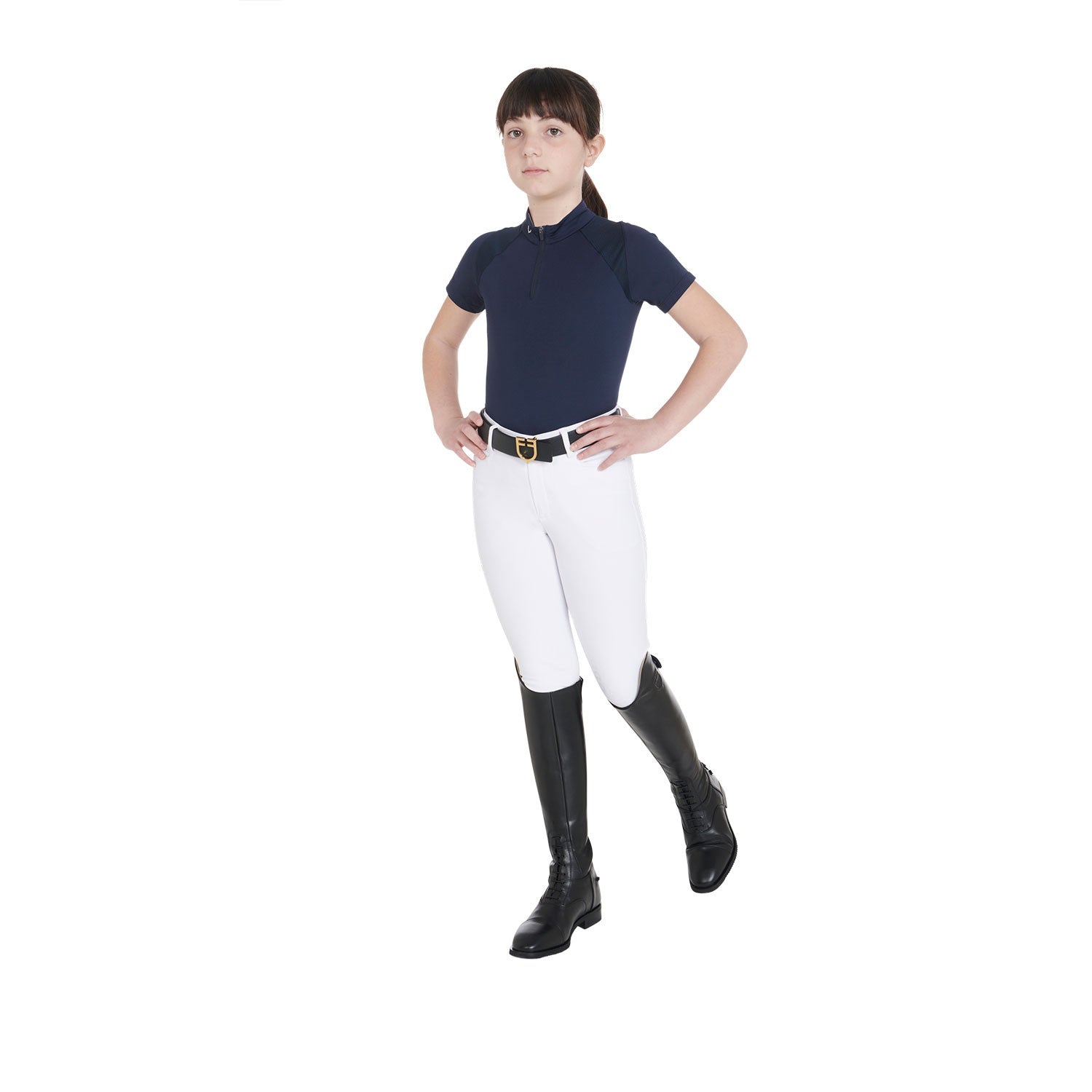 Kids' slim fit training polo shirt high performance