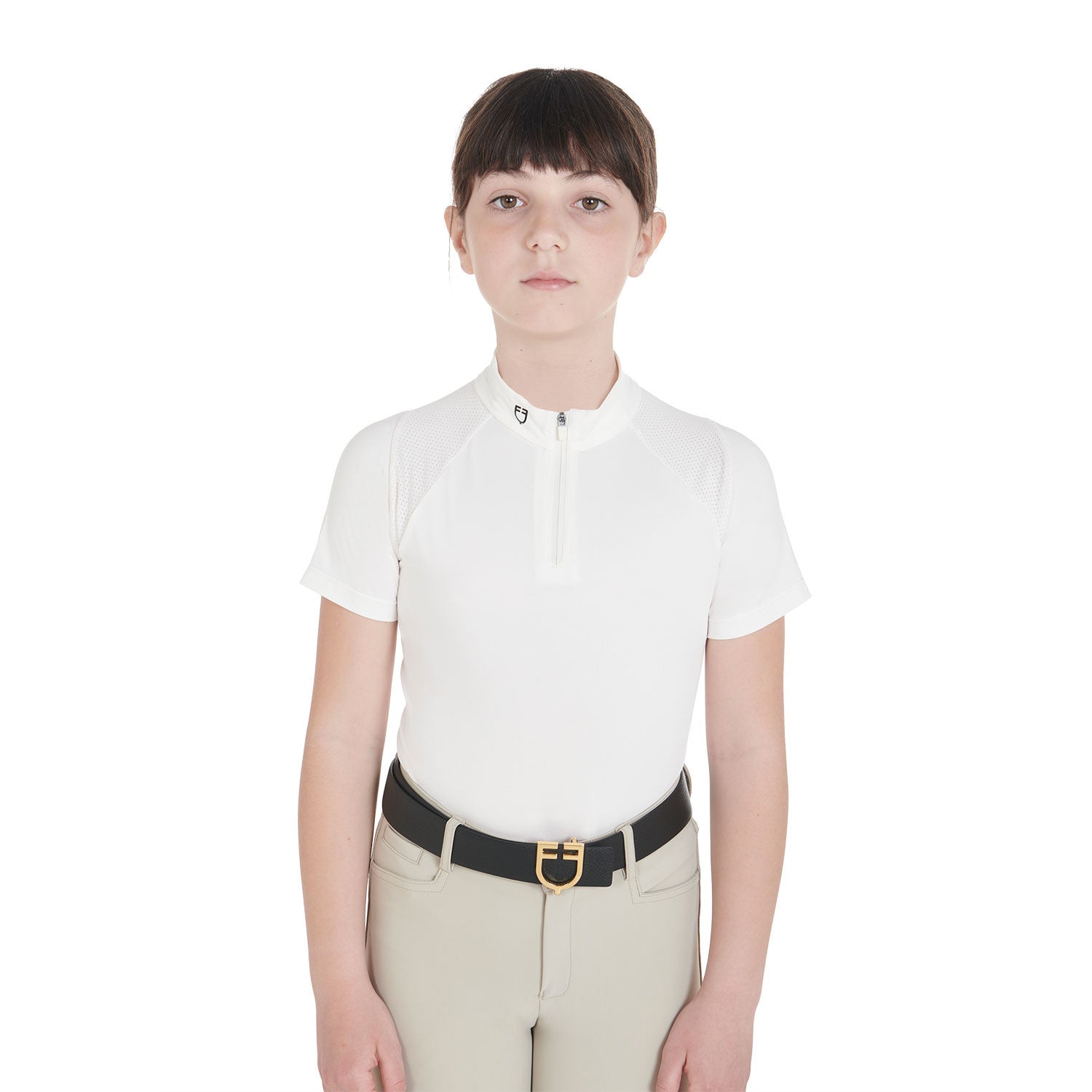 Equestro Kids' slim fit training polo shirt high performance