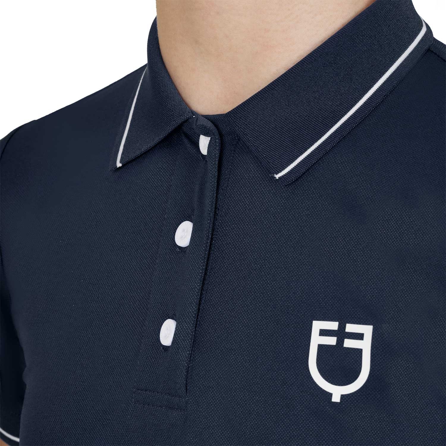 Kids' slim fit polo shirt in antibacterial technical fabric