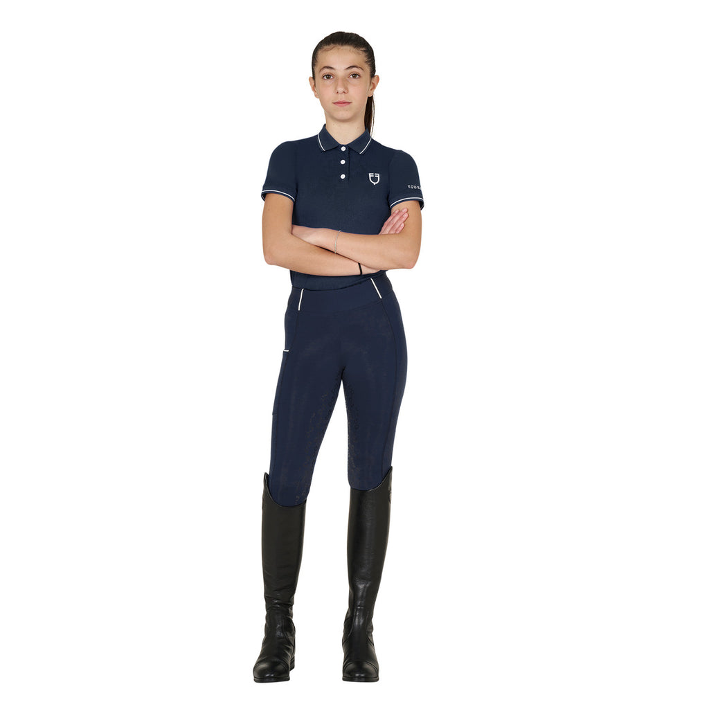Kids' slim fit polo shirt in antibacterial technical fabric