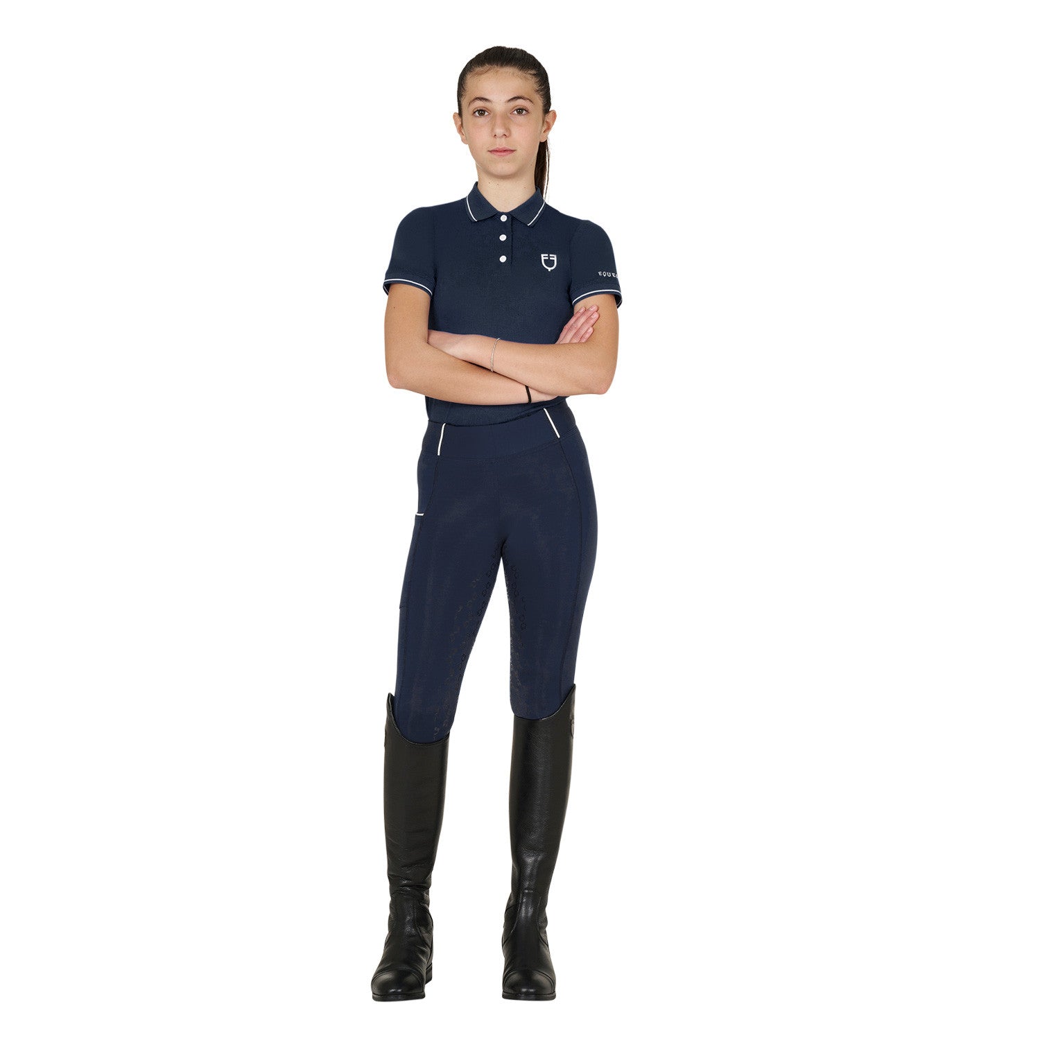 Kids' slim fit polo shirt in antibacterial technical fabric