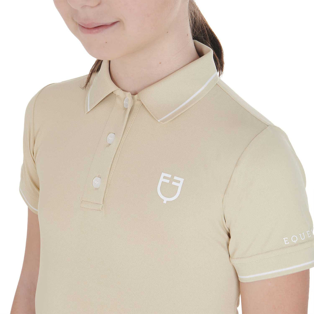 Kids' slim fit polo shirt in antibacterial technical fabric