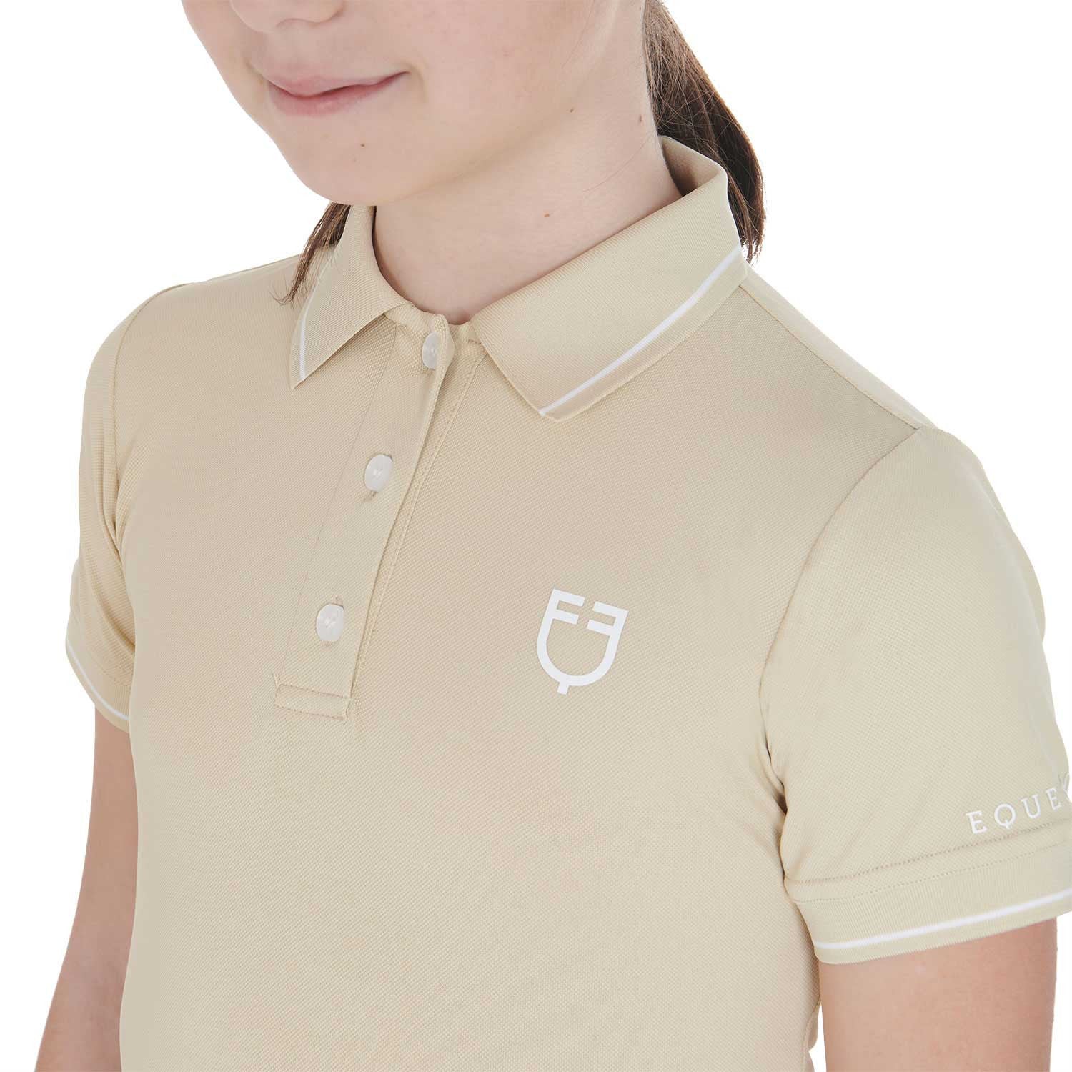 Kids' slim fit polo shirt in antibacterial technical fabric