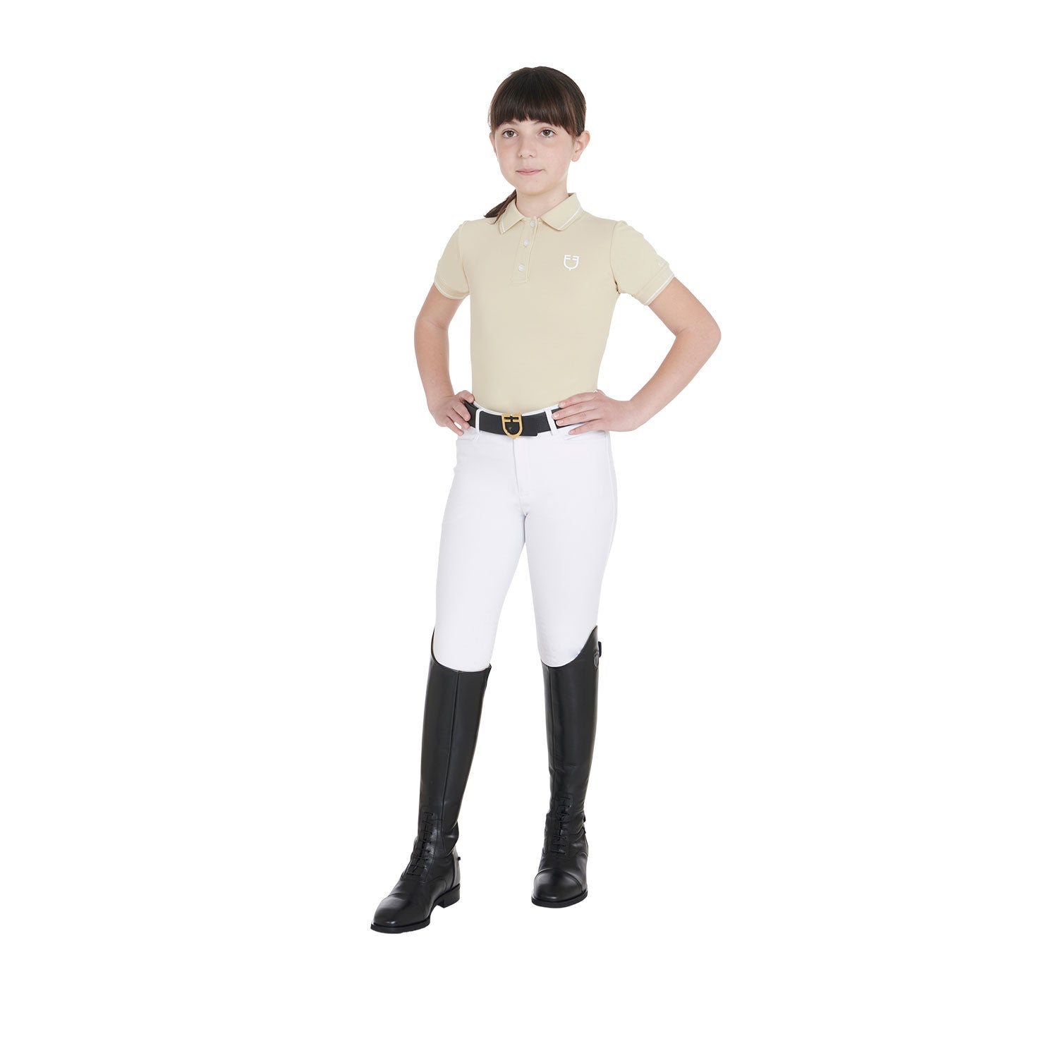 Kids' slim fit polo shirt in antibacterial technical fabric
