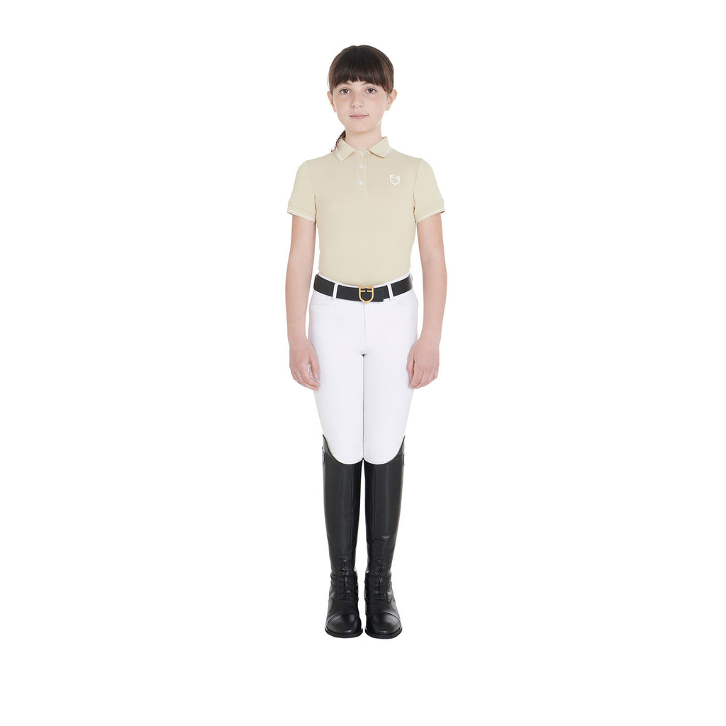 Kids' slim fit polo shirt in antibacterial technical fabric