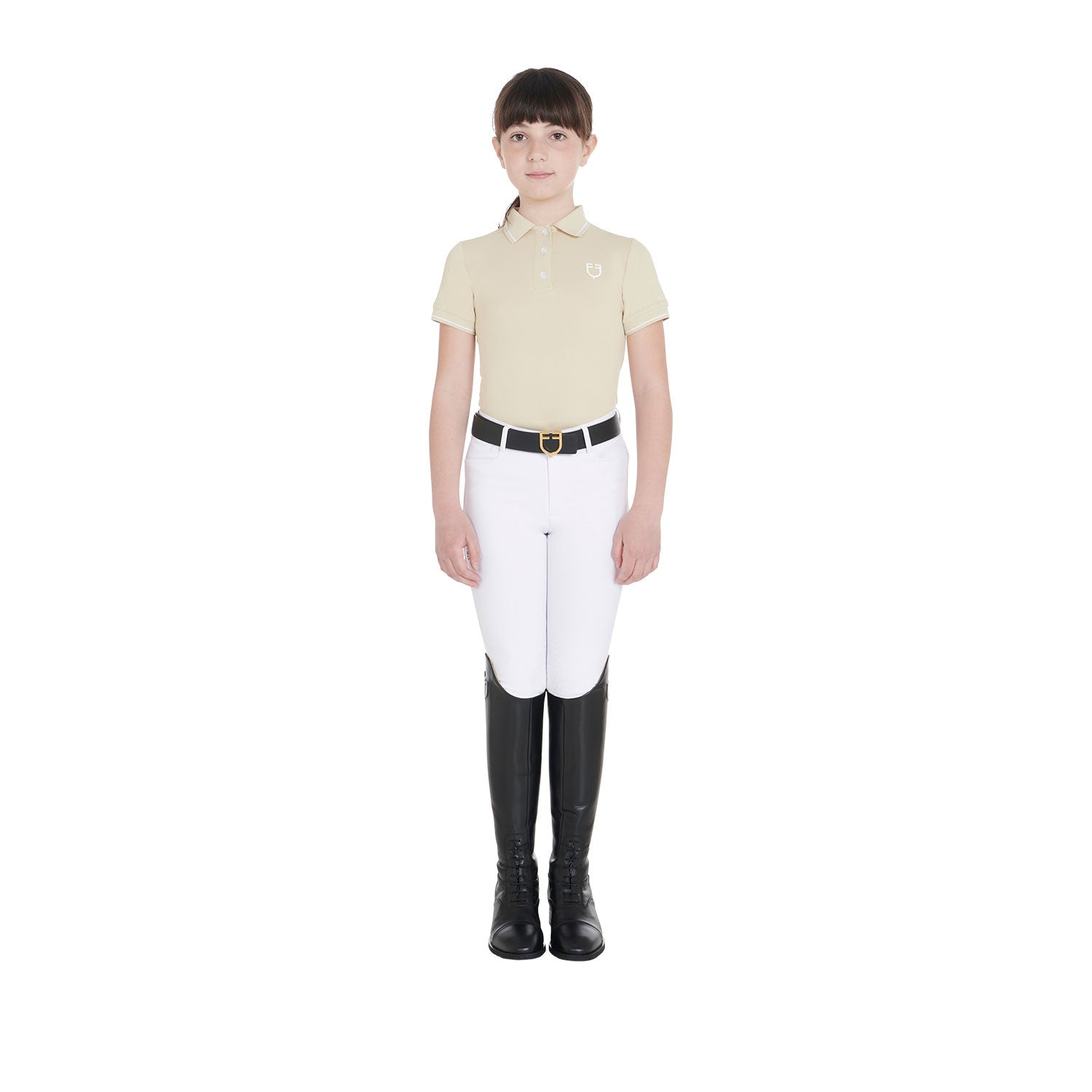 Kids' slim fit polo shirt in antibacterial technical fabric