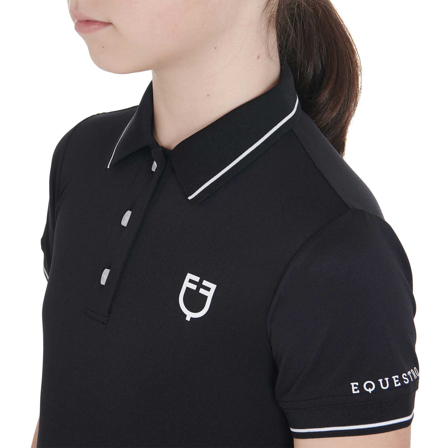 Kids' slim fit polo shirt in antibacterial technical fabric