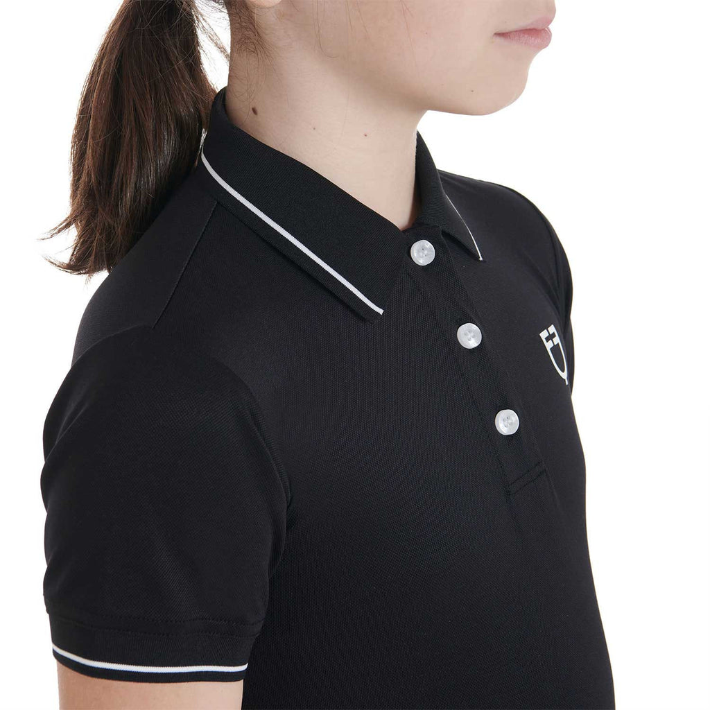 Kids' slim fit polo shirt in antibacterial technical fabric