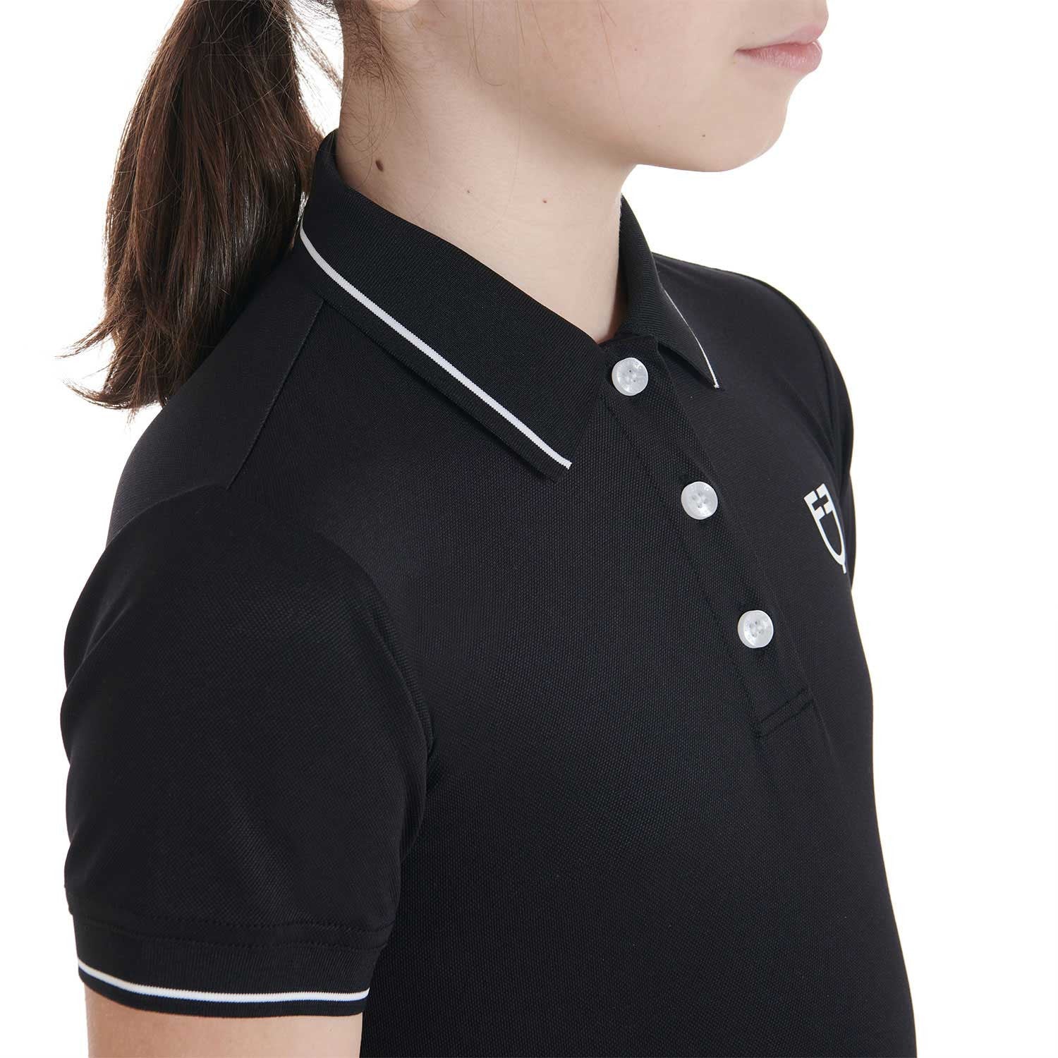 Kids' slim fit polo shirt in antibacterial technical fabric