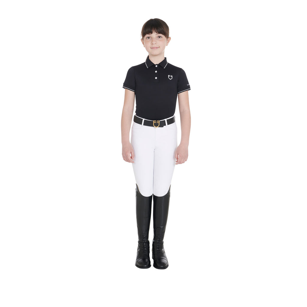 Kids' slim fit polo shirt in antibacterial technical fabric