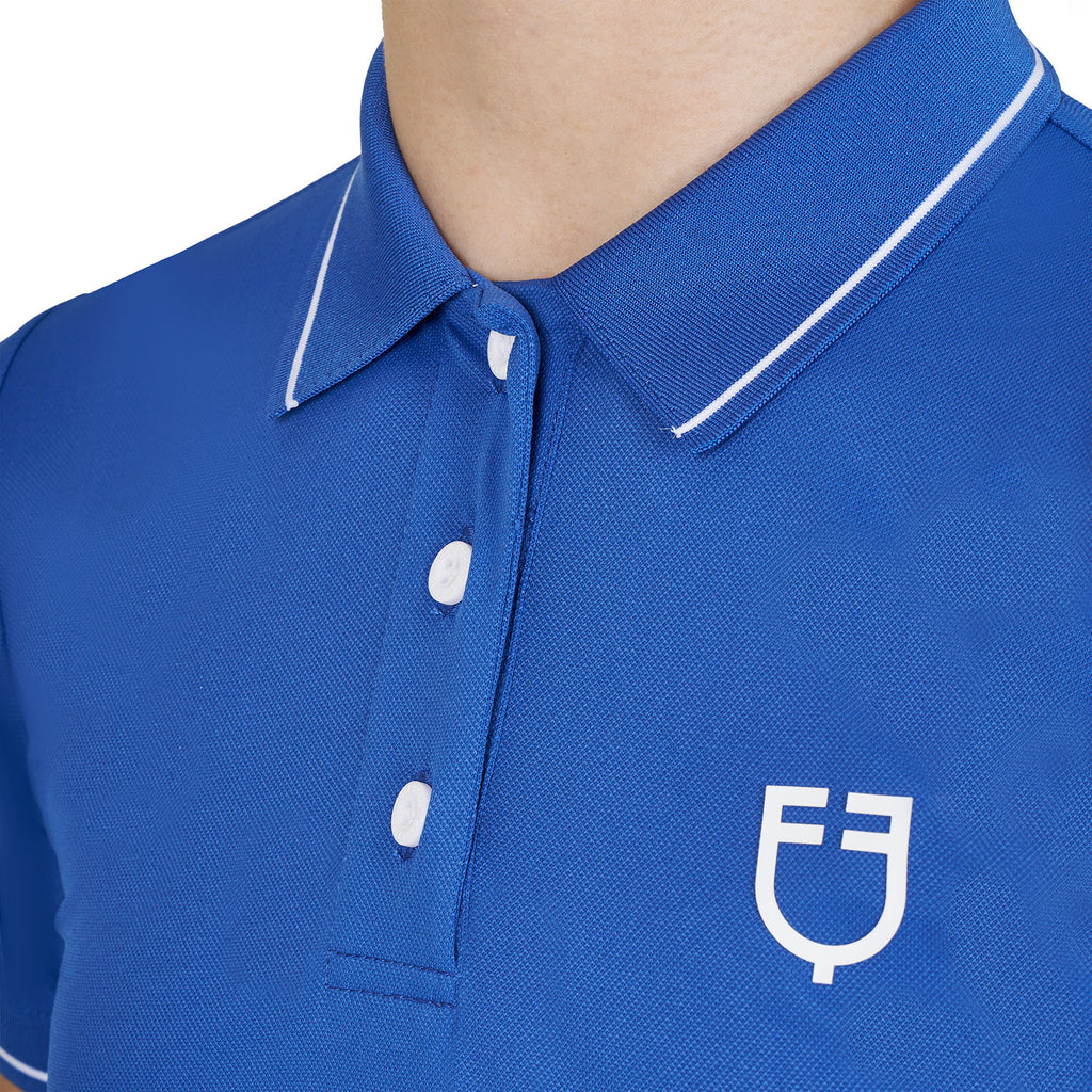 Kids' slim fit polo shirt in antibacterial technical fabric
