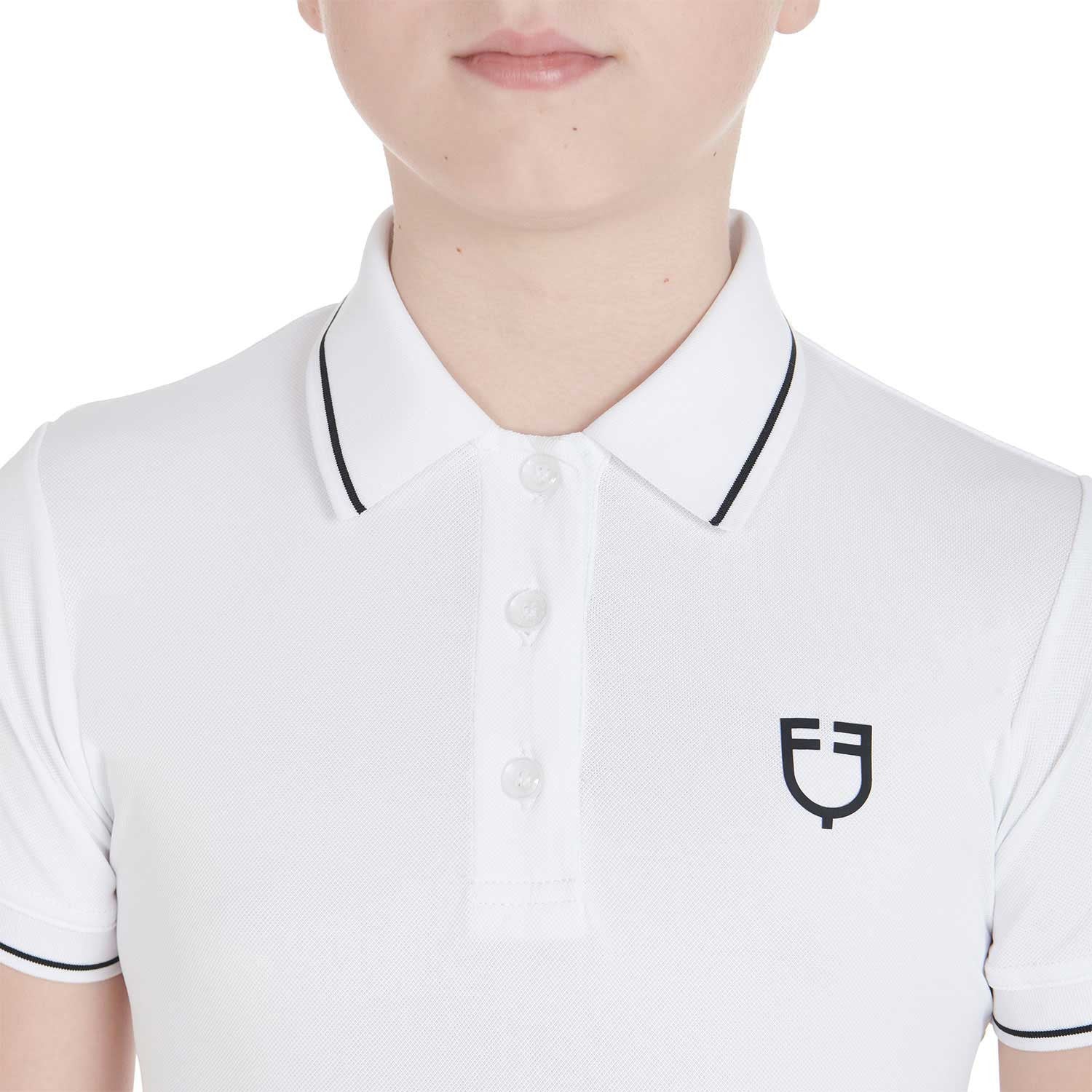 Kids' slim fit polo shirt in antibacterial technical fabric