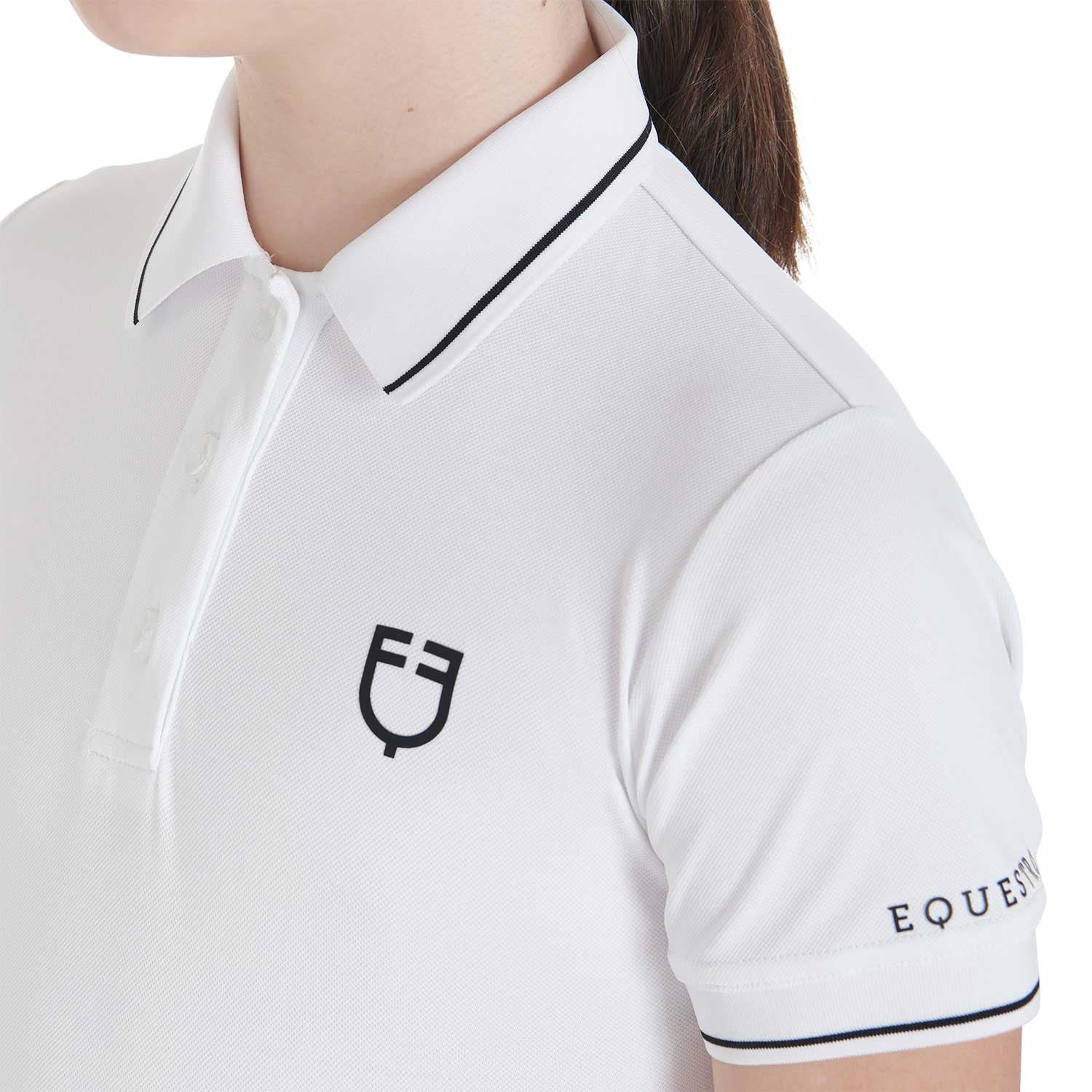 Kids' slim fit polo shirt in antibacterial technical fabric