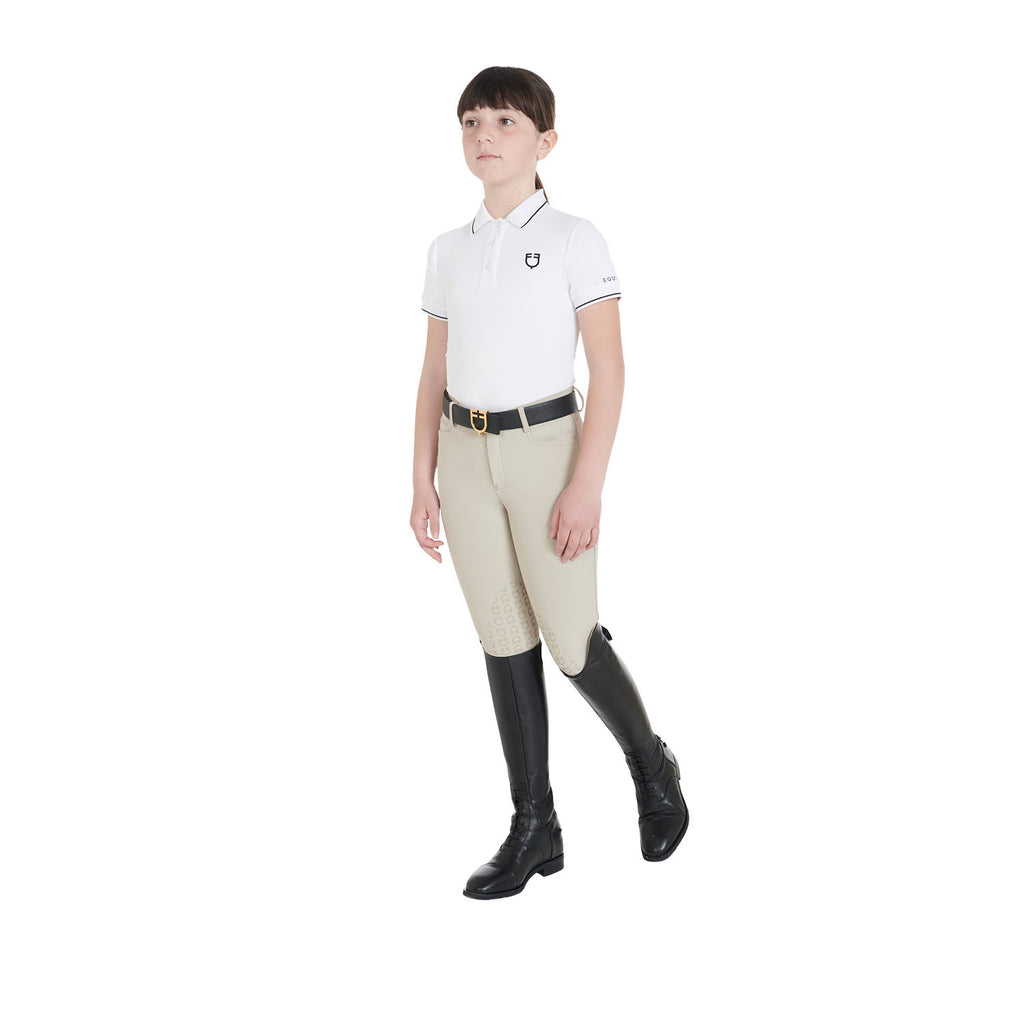 Kids' slim fit polo shirt in antibacterial technical fabric
