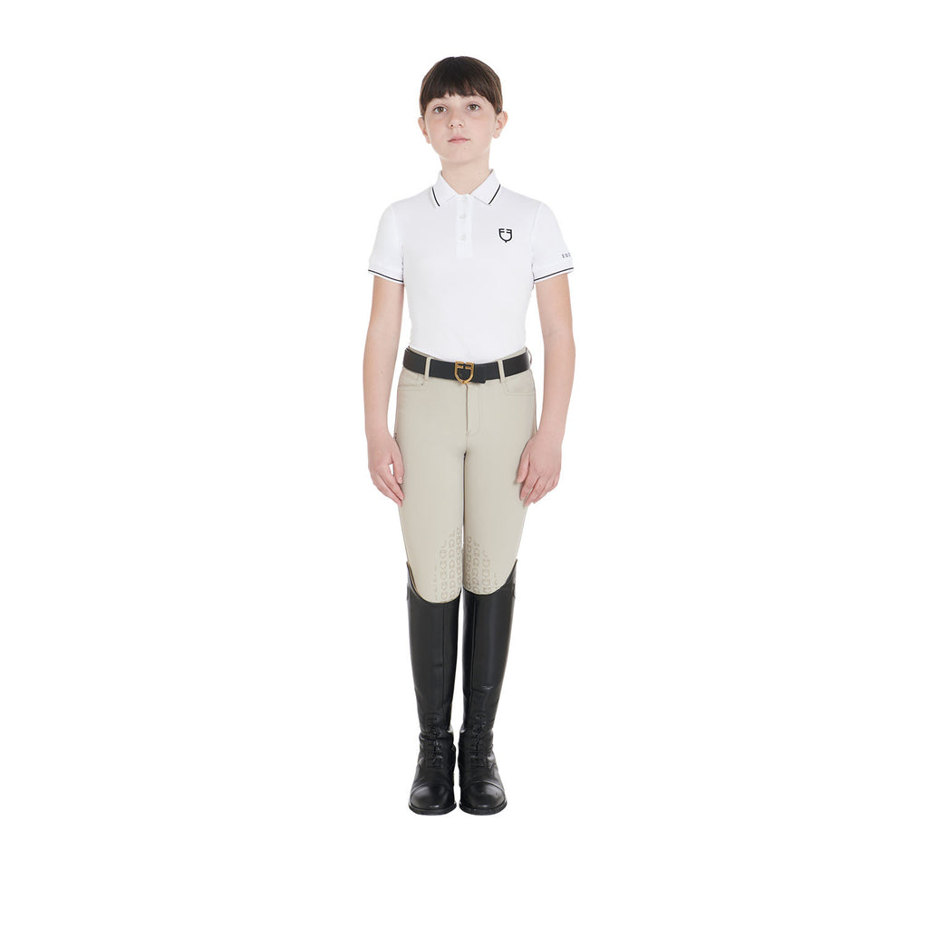Kids' slim fit polo shirt in antibacterial technical fabric
