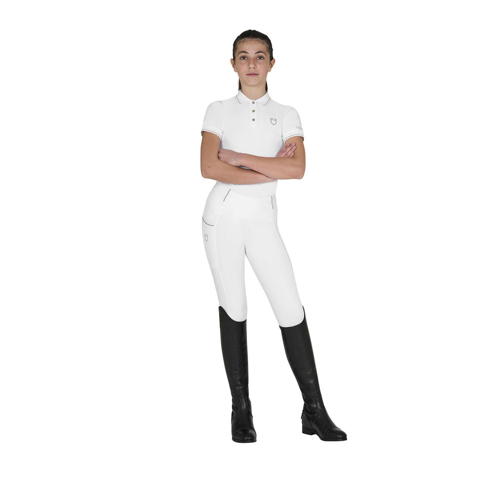 Kids' slim fit polo shirt in antibacterial technical fabric