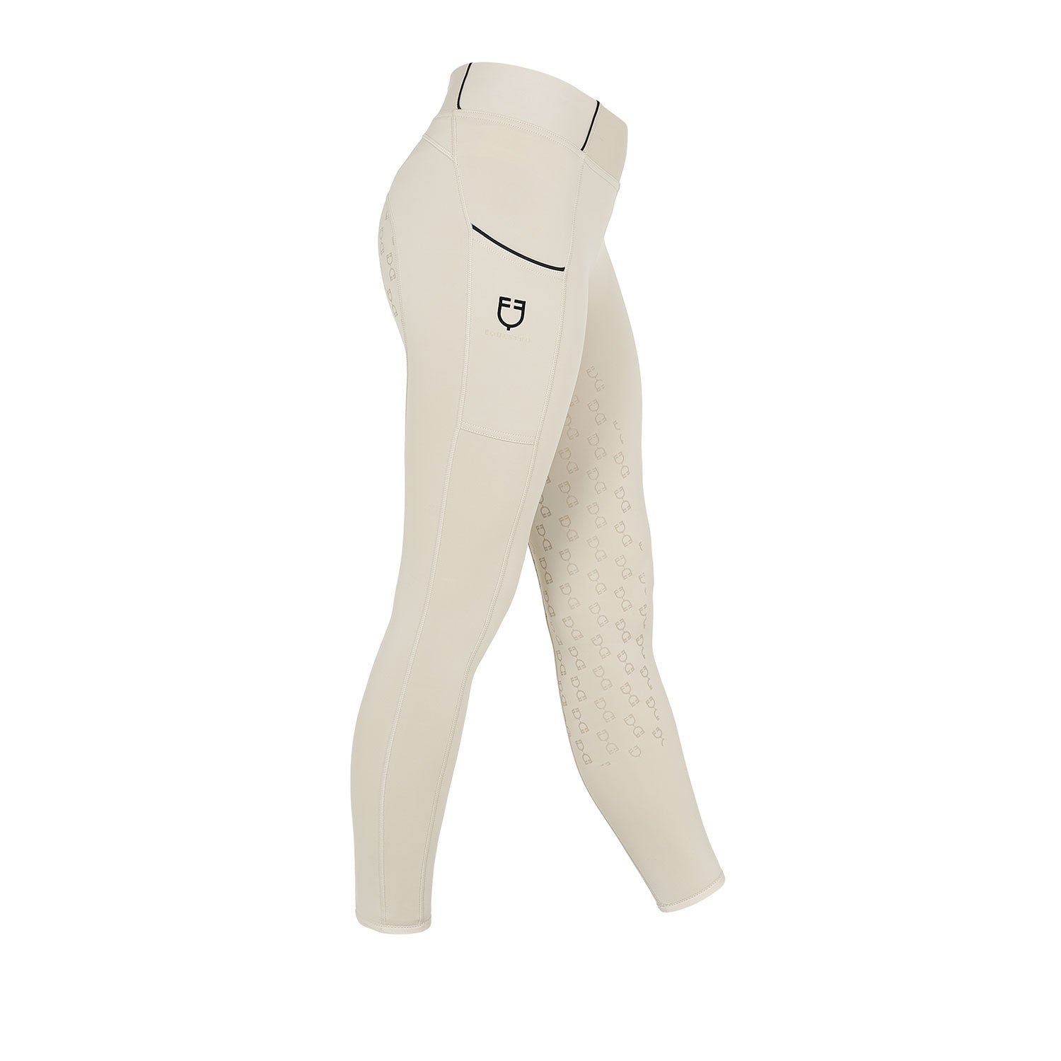 Equestro Girls' slim fit grip leggings with logo