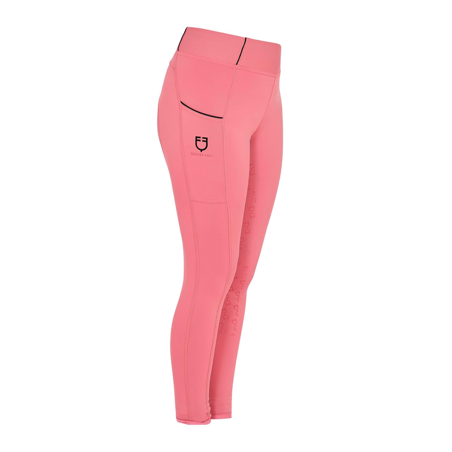 Equestro Girls' slim fit grip leggings with logo