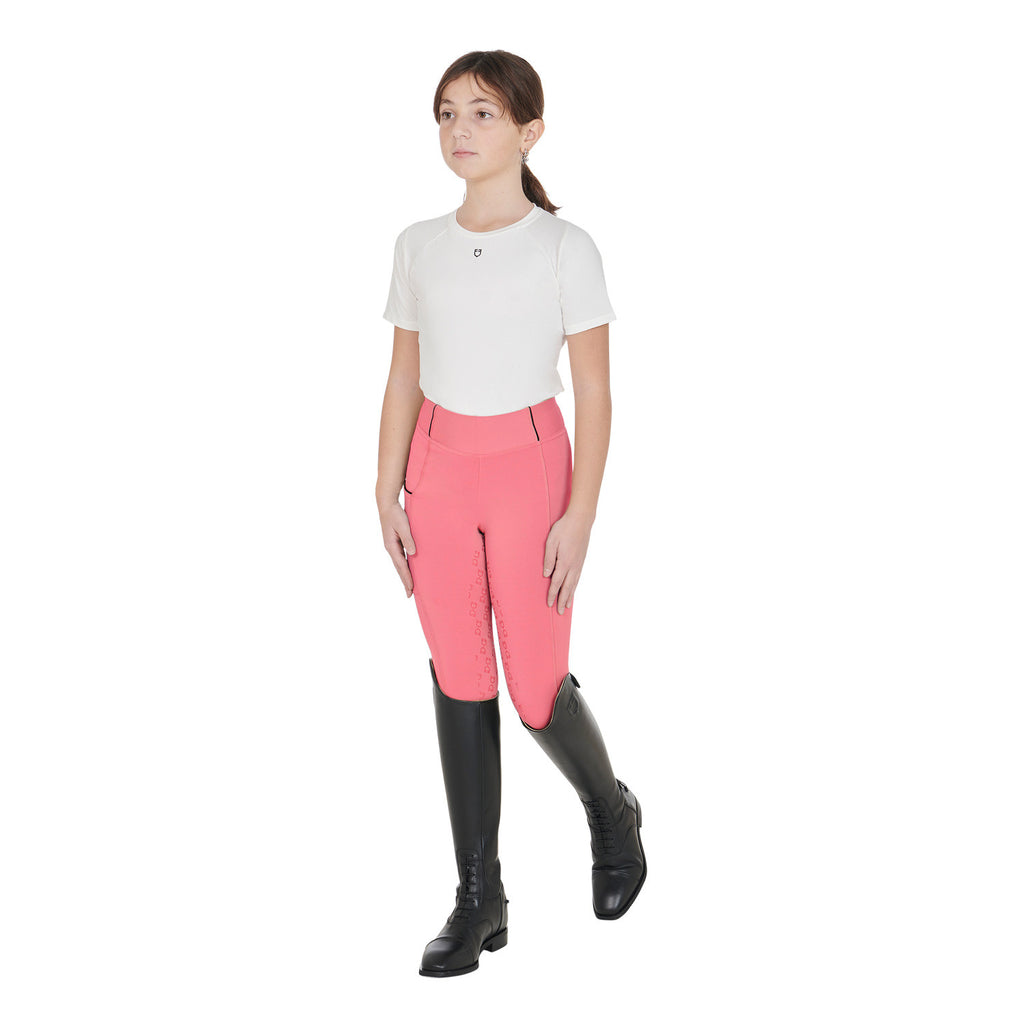 Girls' slim fit grip leggings with logo