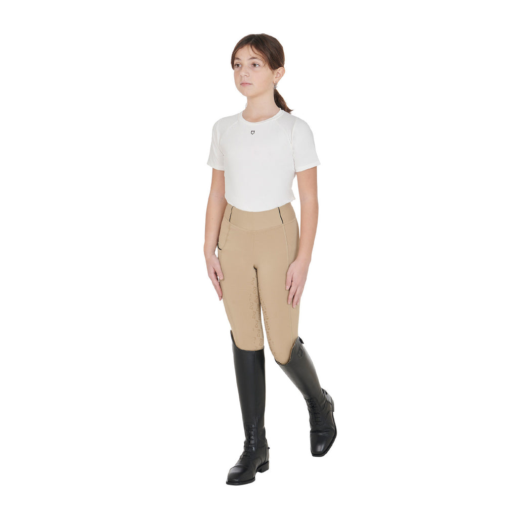Girls' slim fit grip leggings with logo