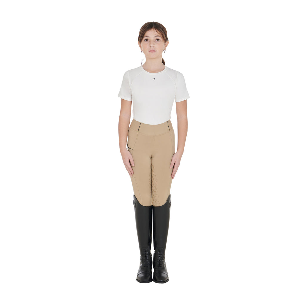 Girls' slim fit grip leggings with logo