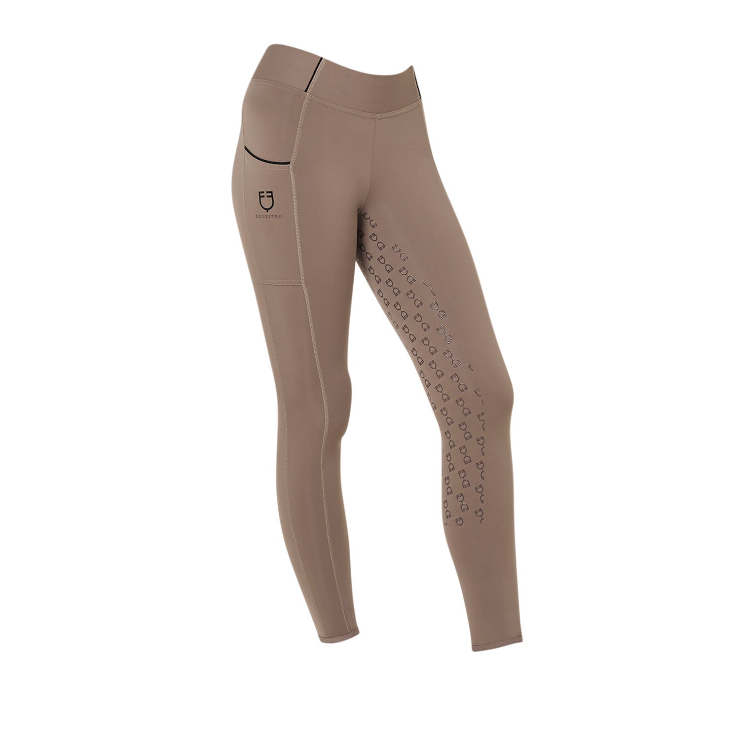 Equestro Girls' slim fit grip leggings with logo