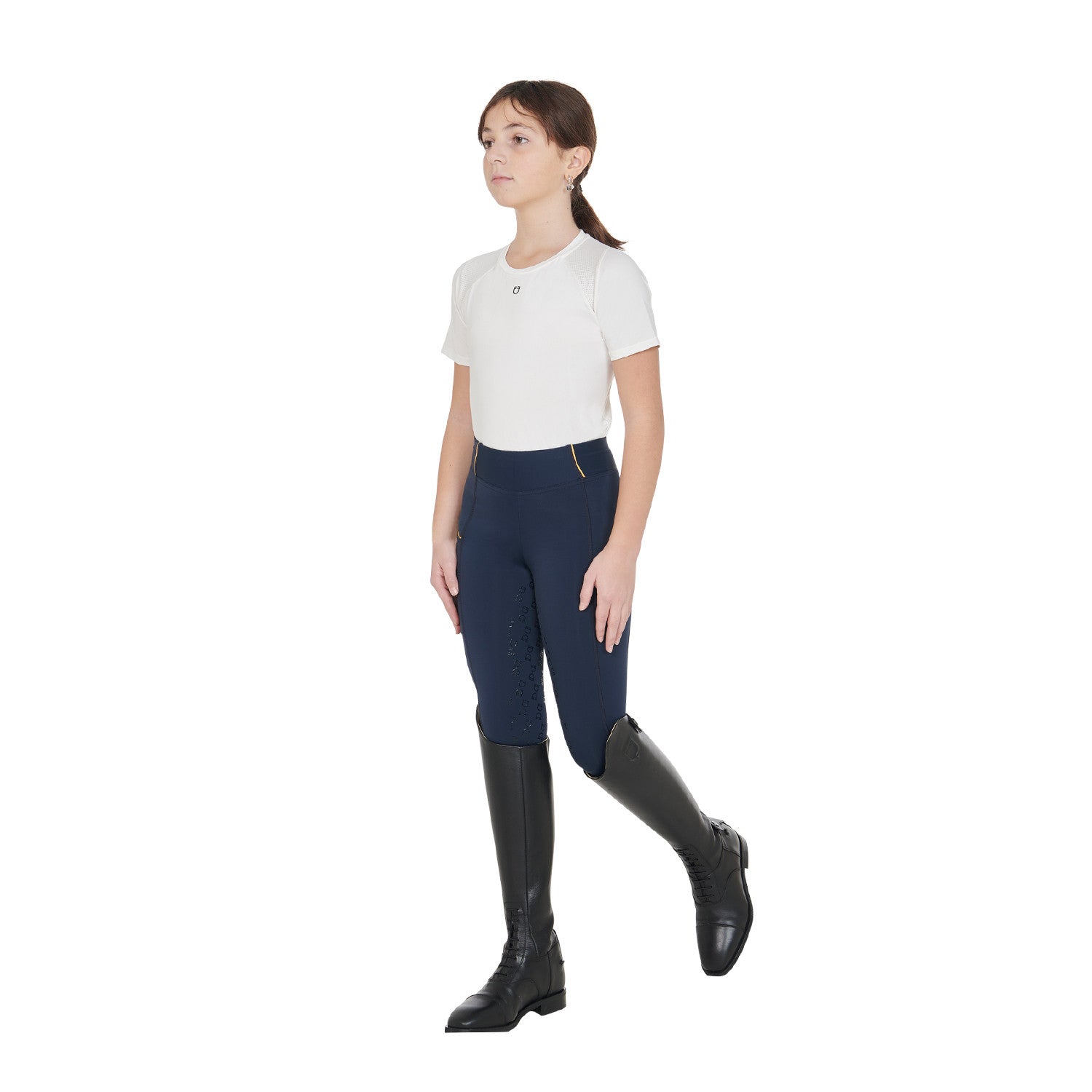 Girls' slim fit grip leggings with logo