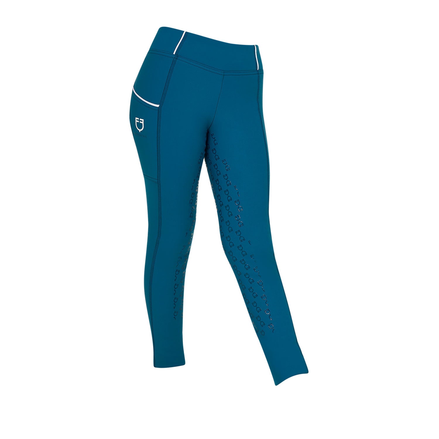 Equestro Girls' slim fit grip leggings with logo