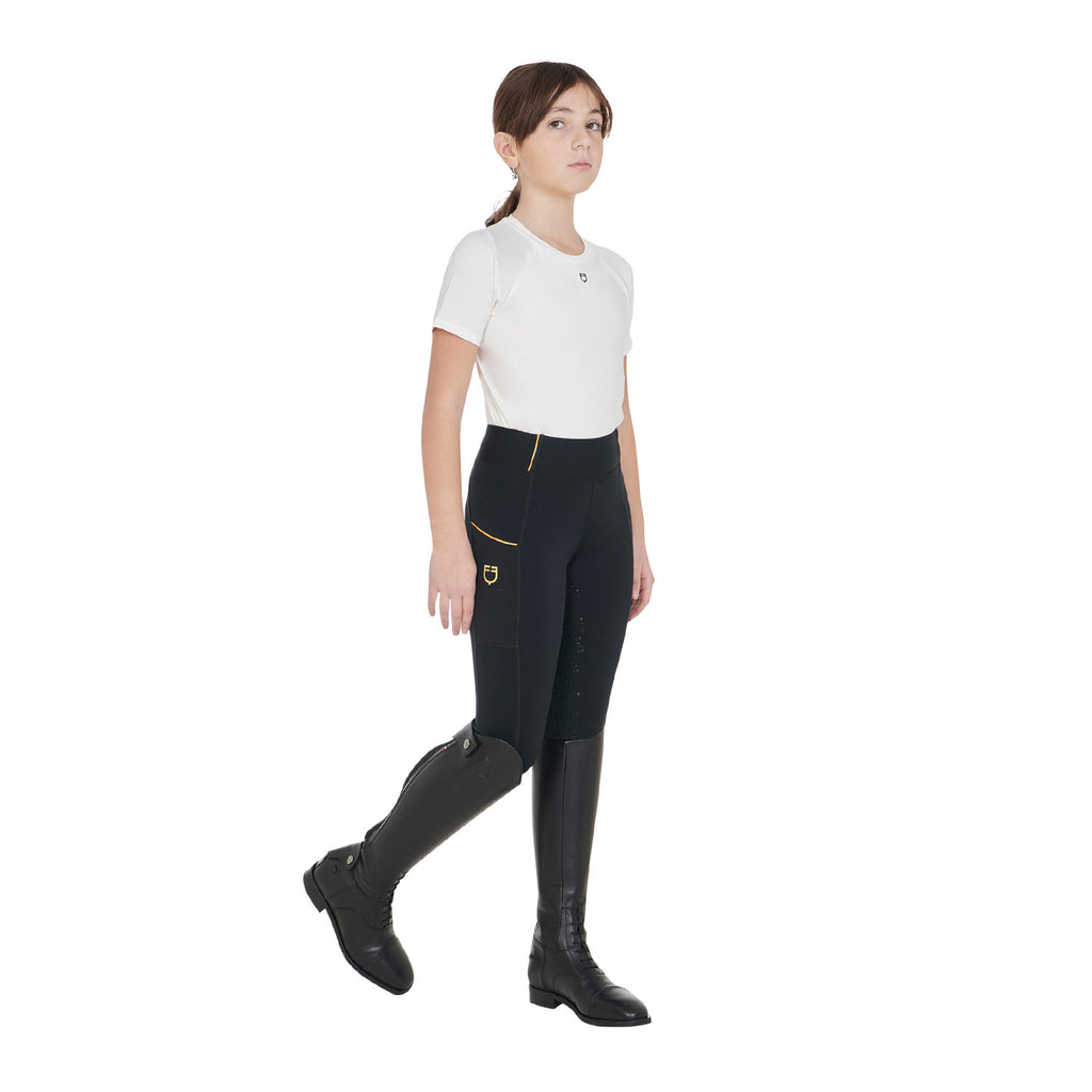 Girls' slim fit grip leggings with logo