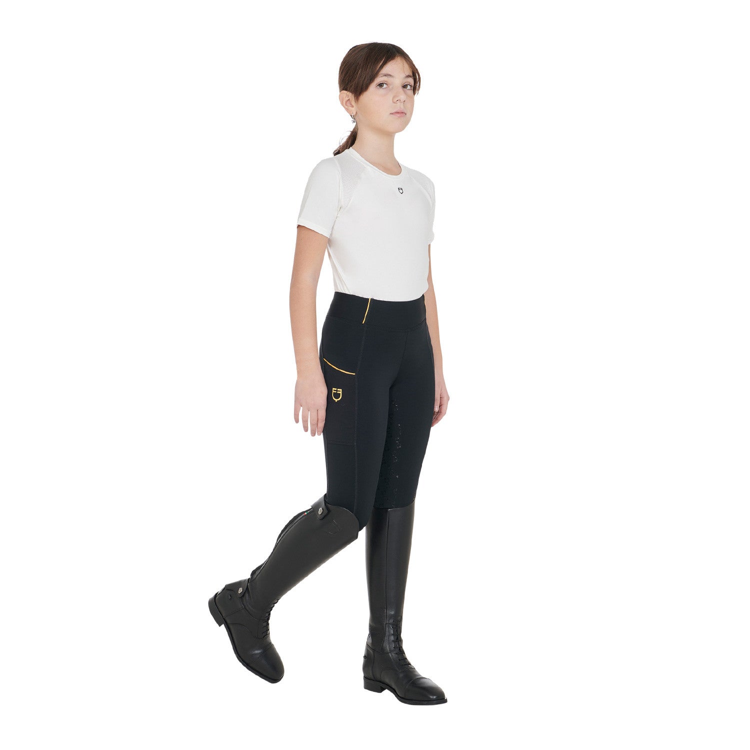Girls' slim fit grip leggings with logo
