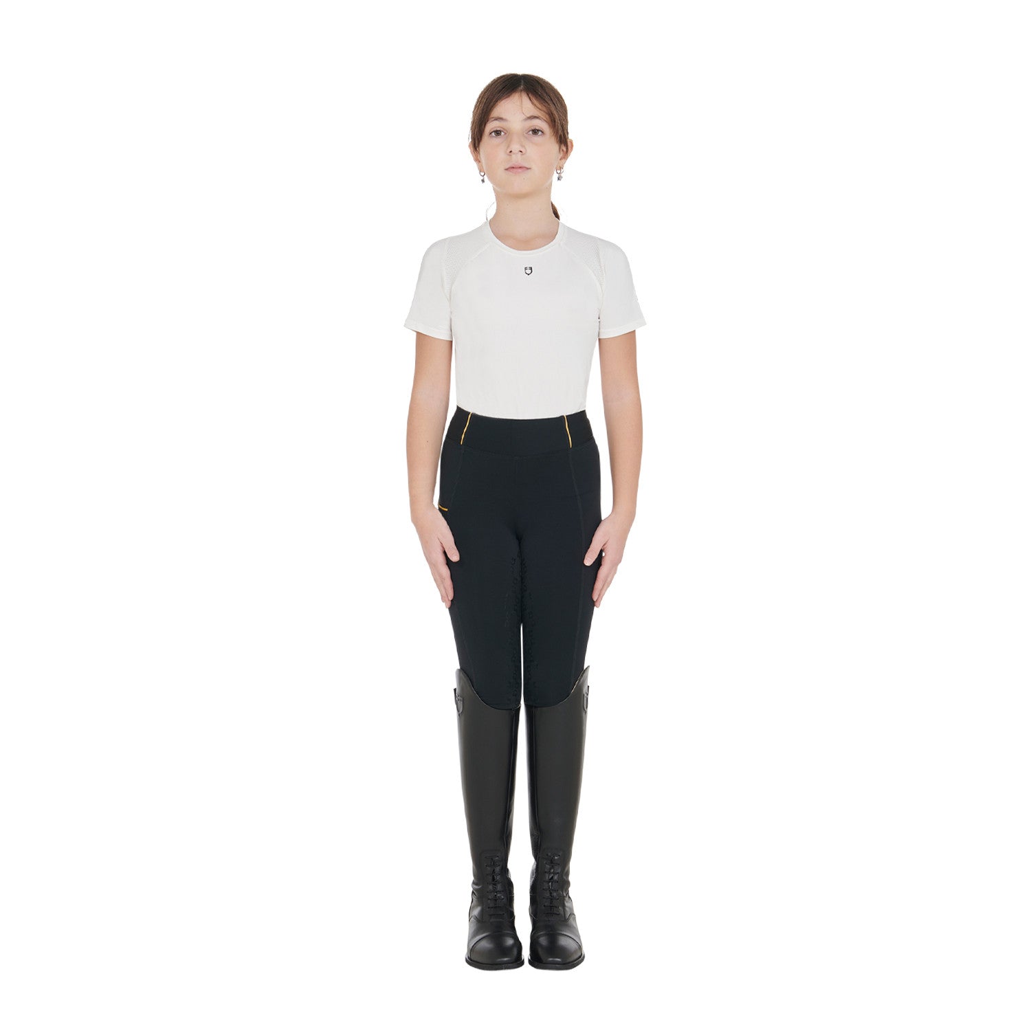 Girls' slim fit grip leggings with logo