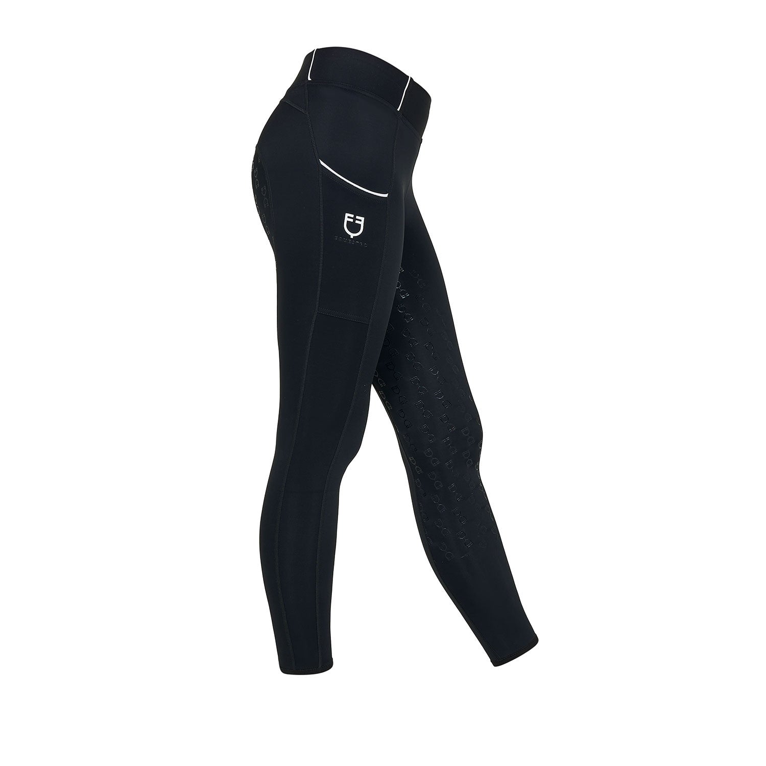 Equestro Girls' slim fit grip leggings with logo