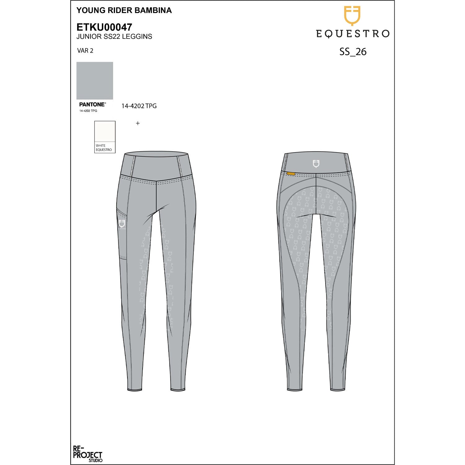Girls' slim fit grip leggings with logo