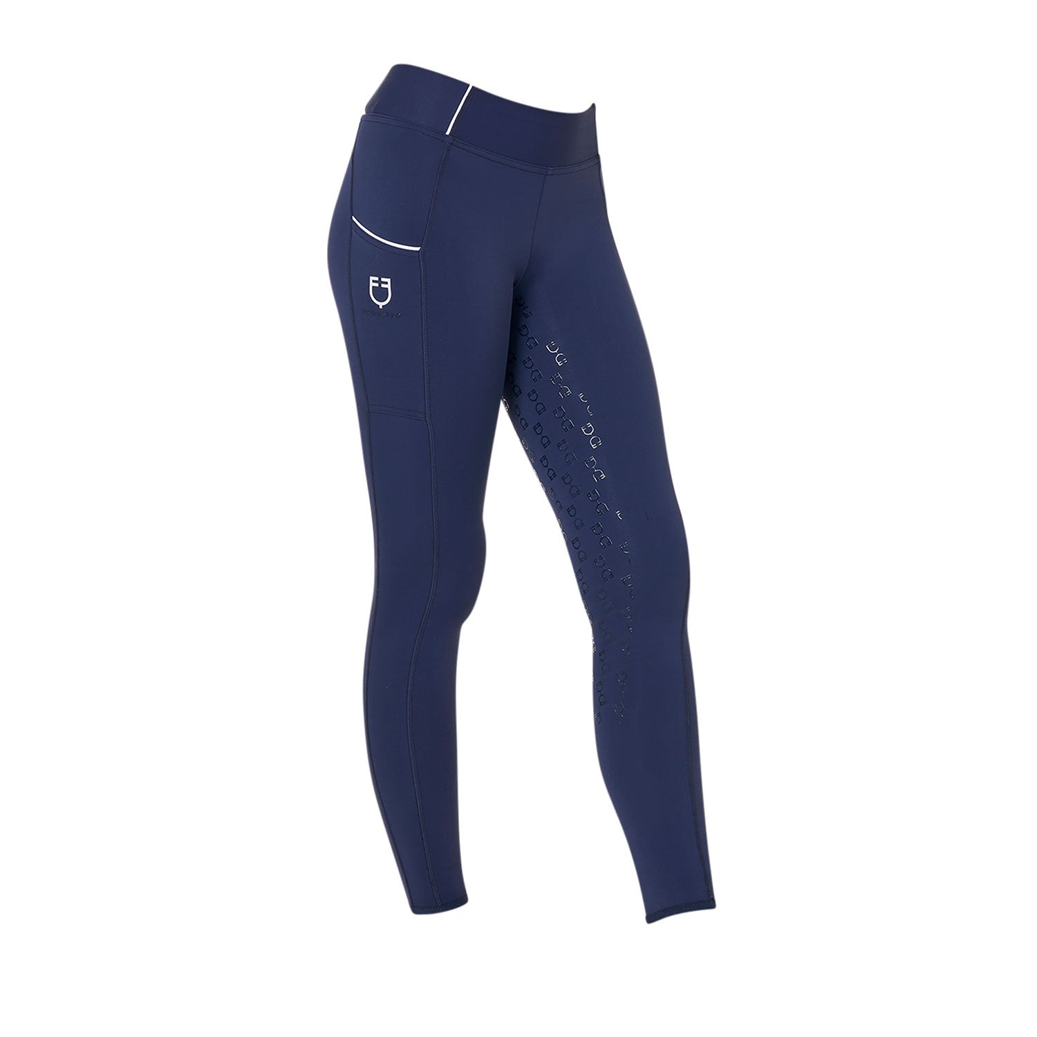 Equestro Girls' slim fit grip leggings with logo