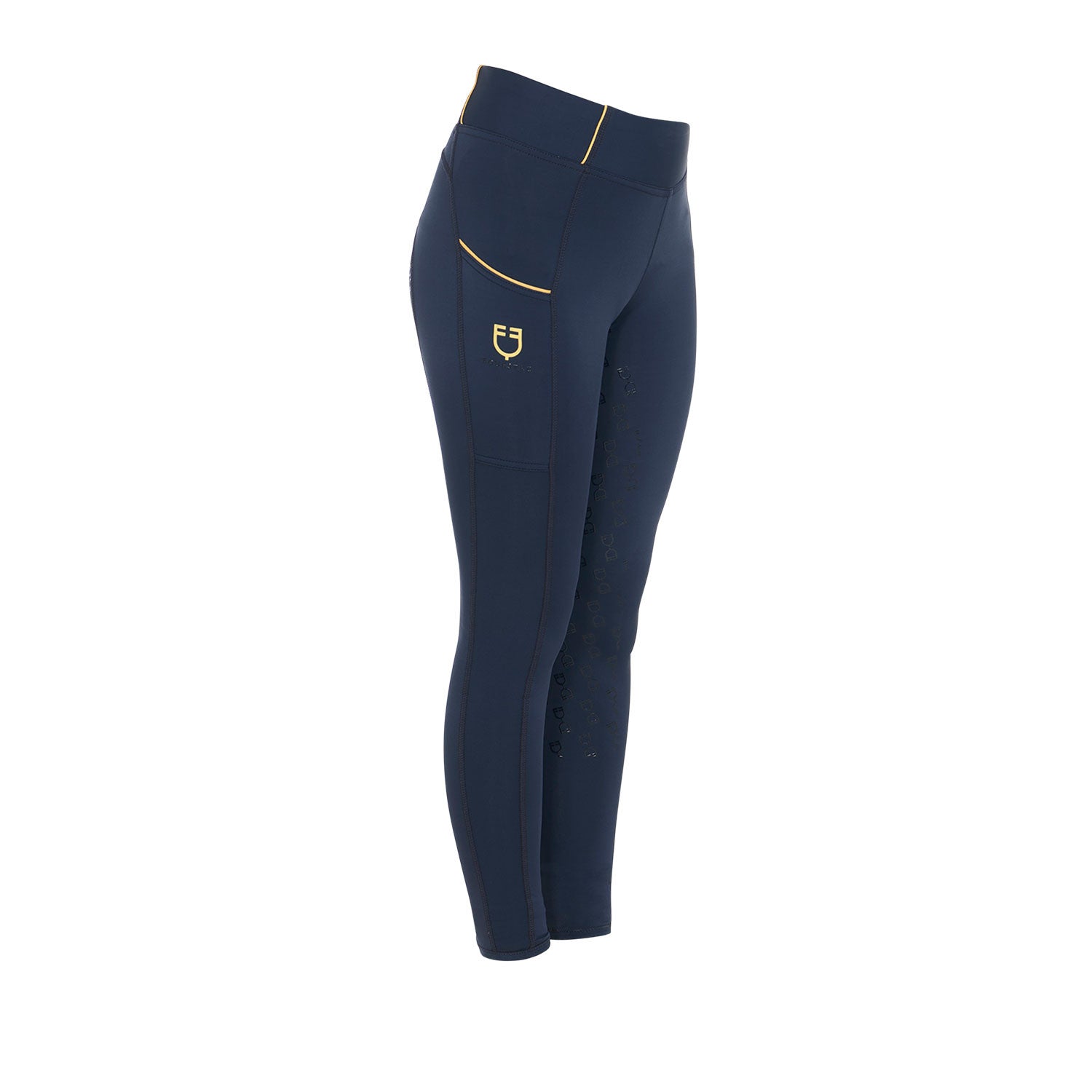 Equestro Girls' slim fit grip leggings with logo