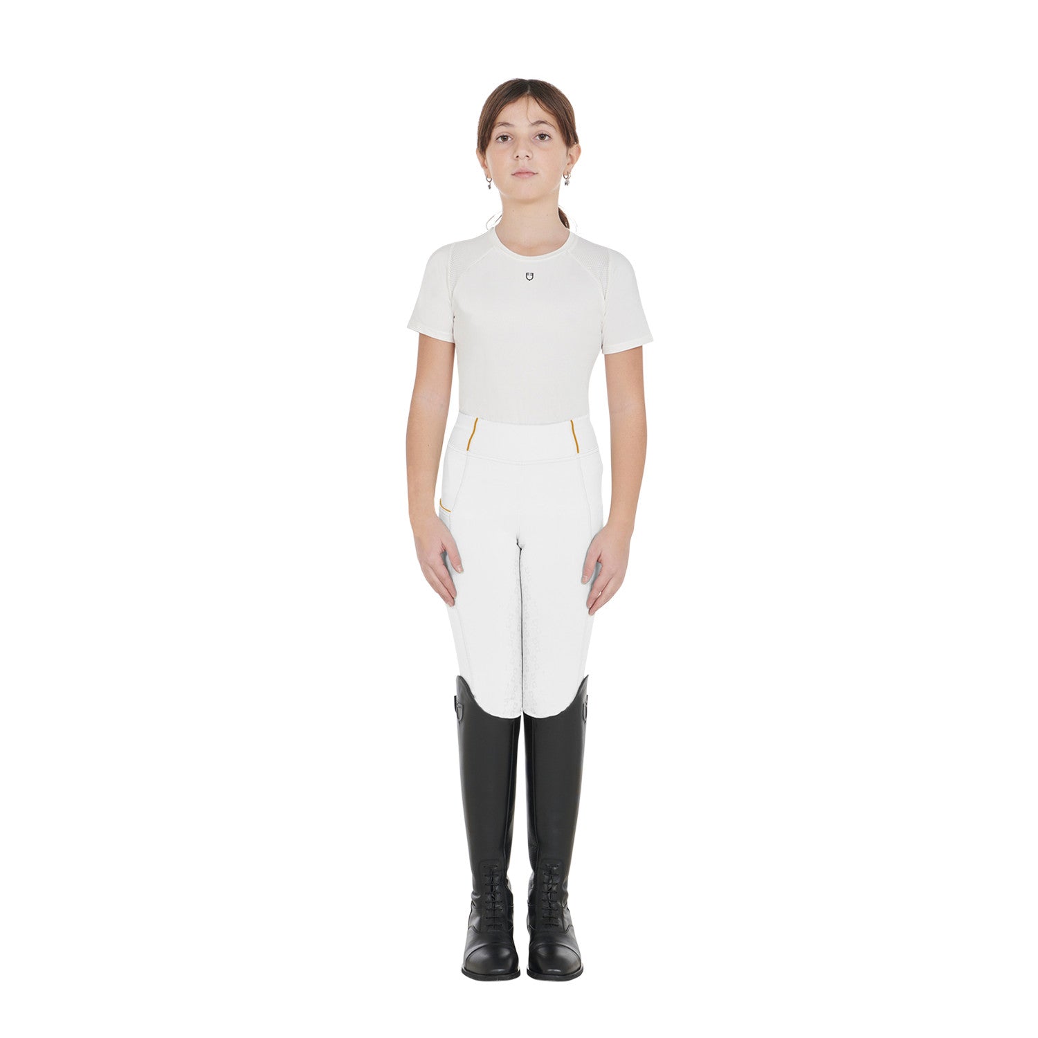 Girls' slim fit grip leggings with logo