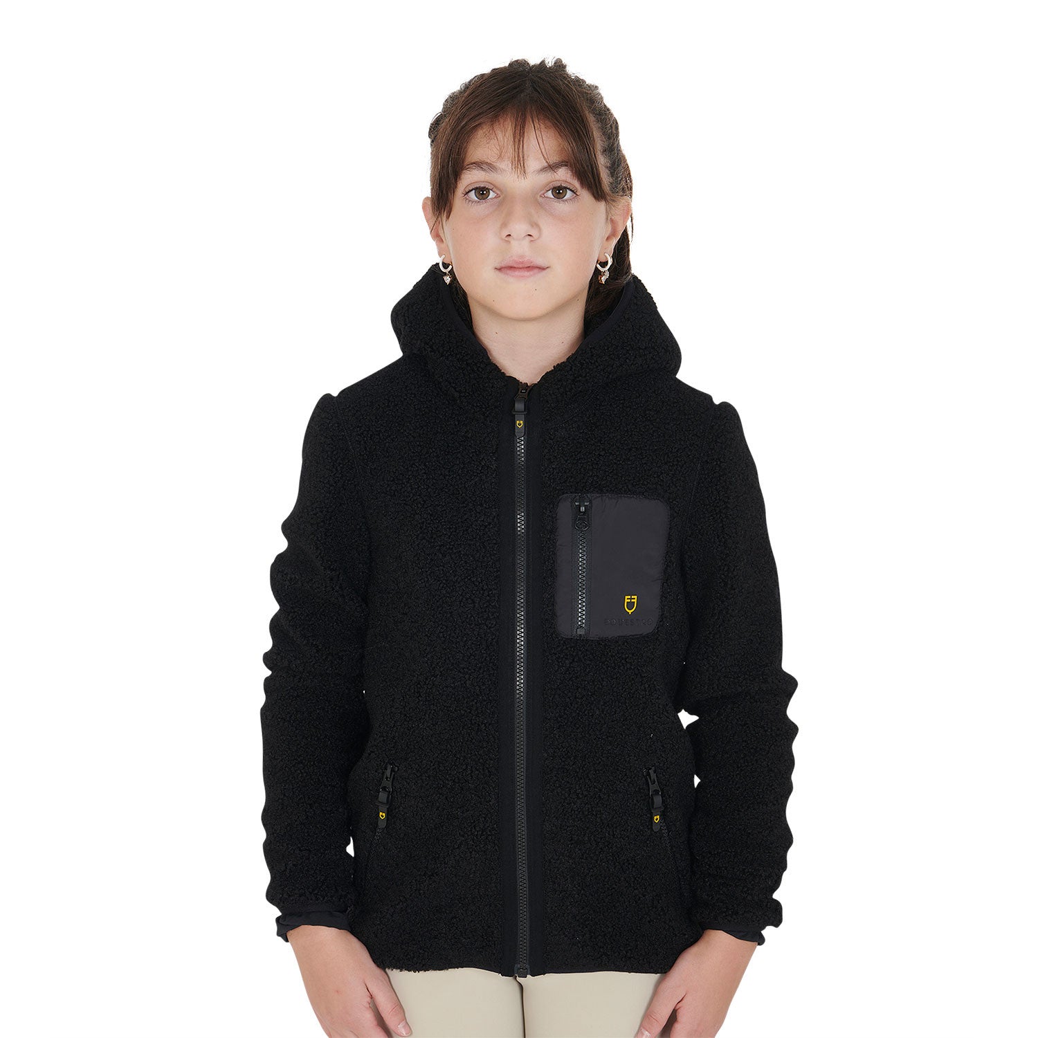 Equestro Kids' fleece sweatshirt with front zip