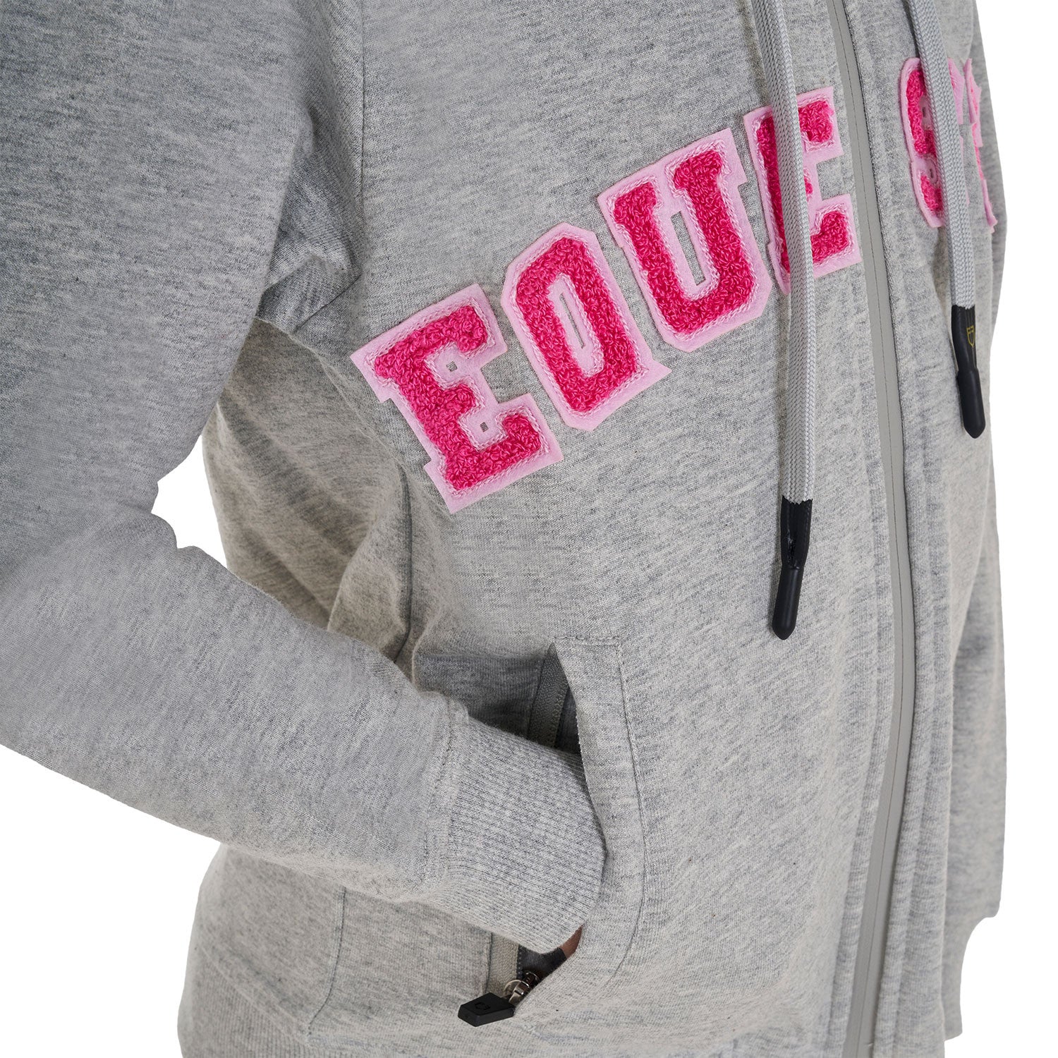 Kids' hoodie with zip and sponge lettering