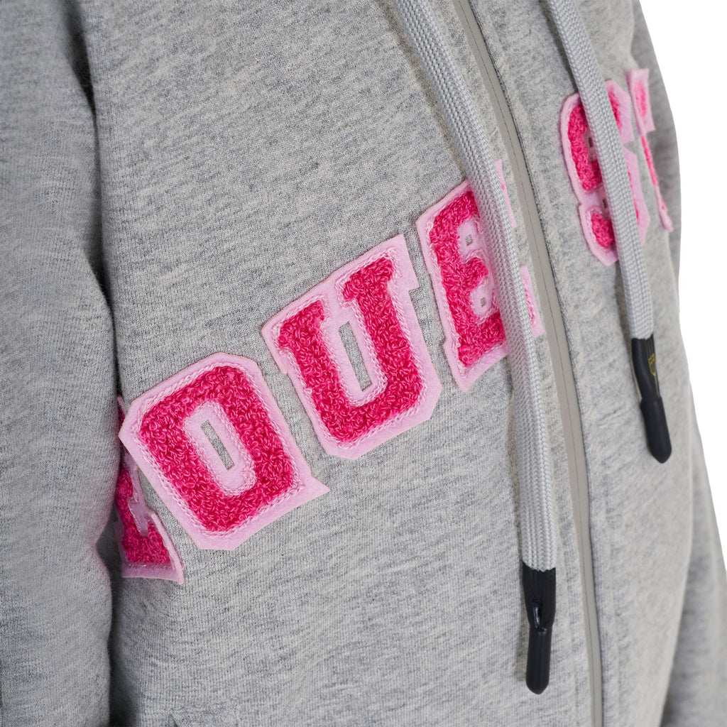 Kids' hoodie with zip and sponge lettering