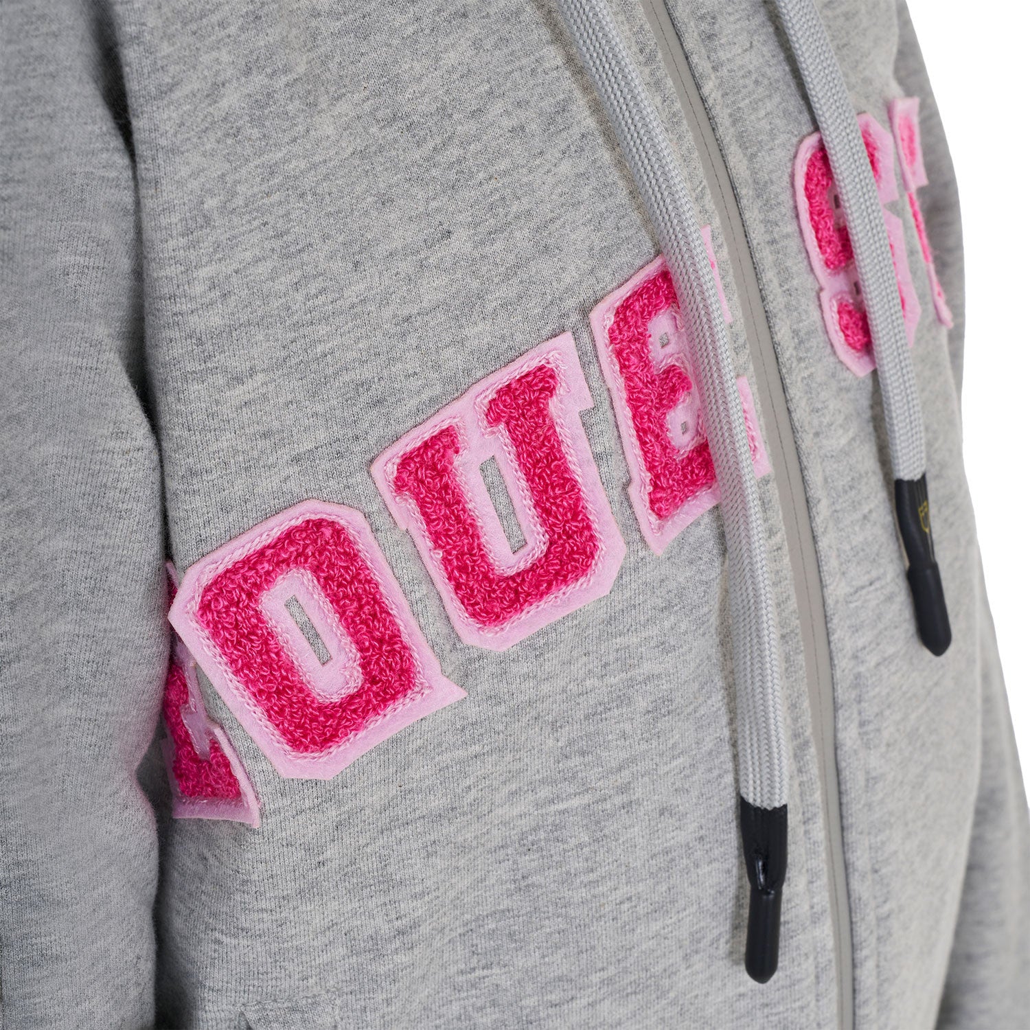 Kids' hoodie with zip and sponge lettering