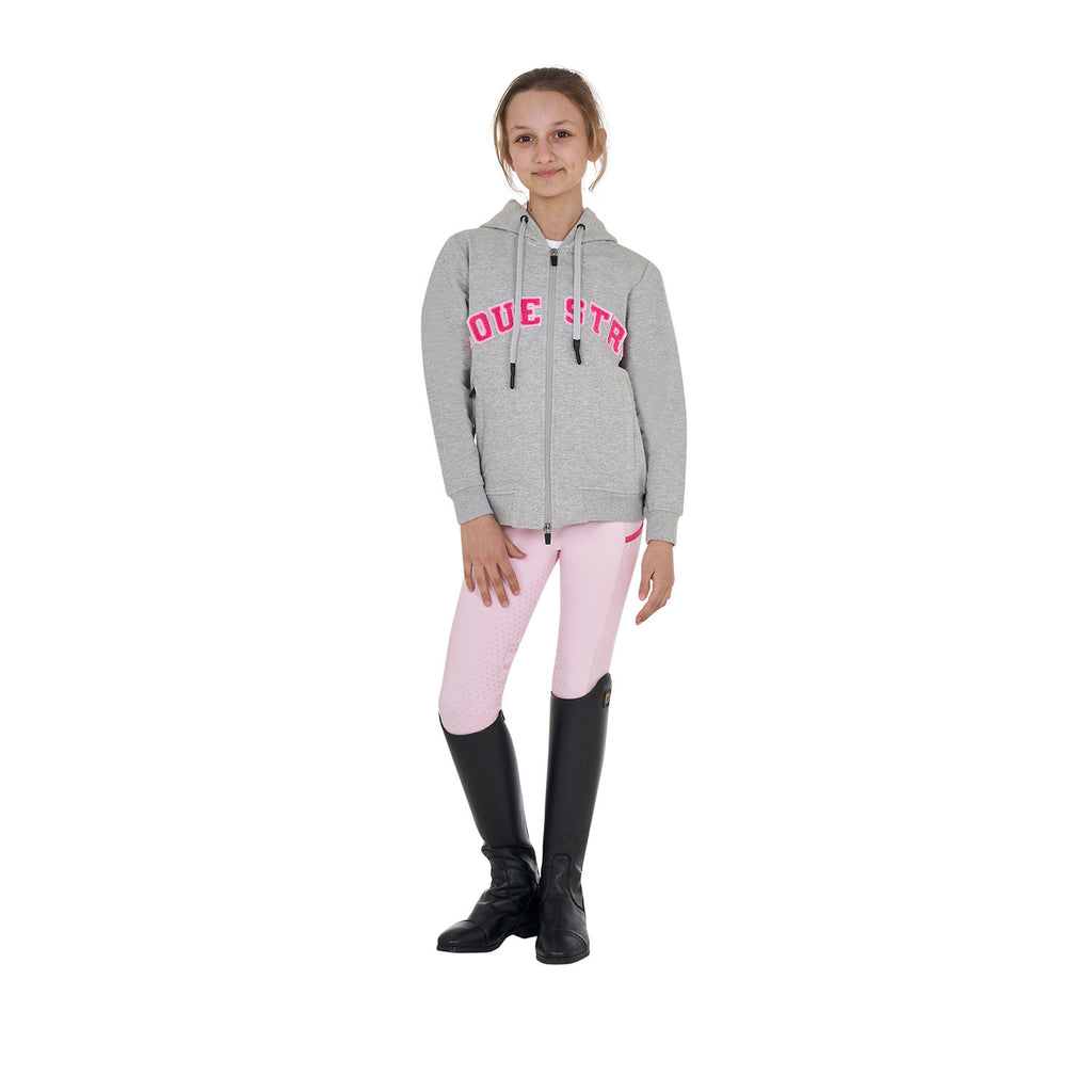 Kids' hoodie with zip and sponge lettering