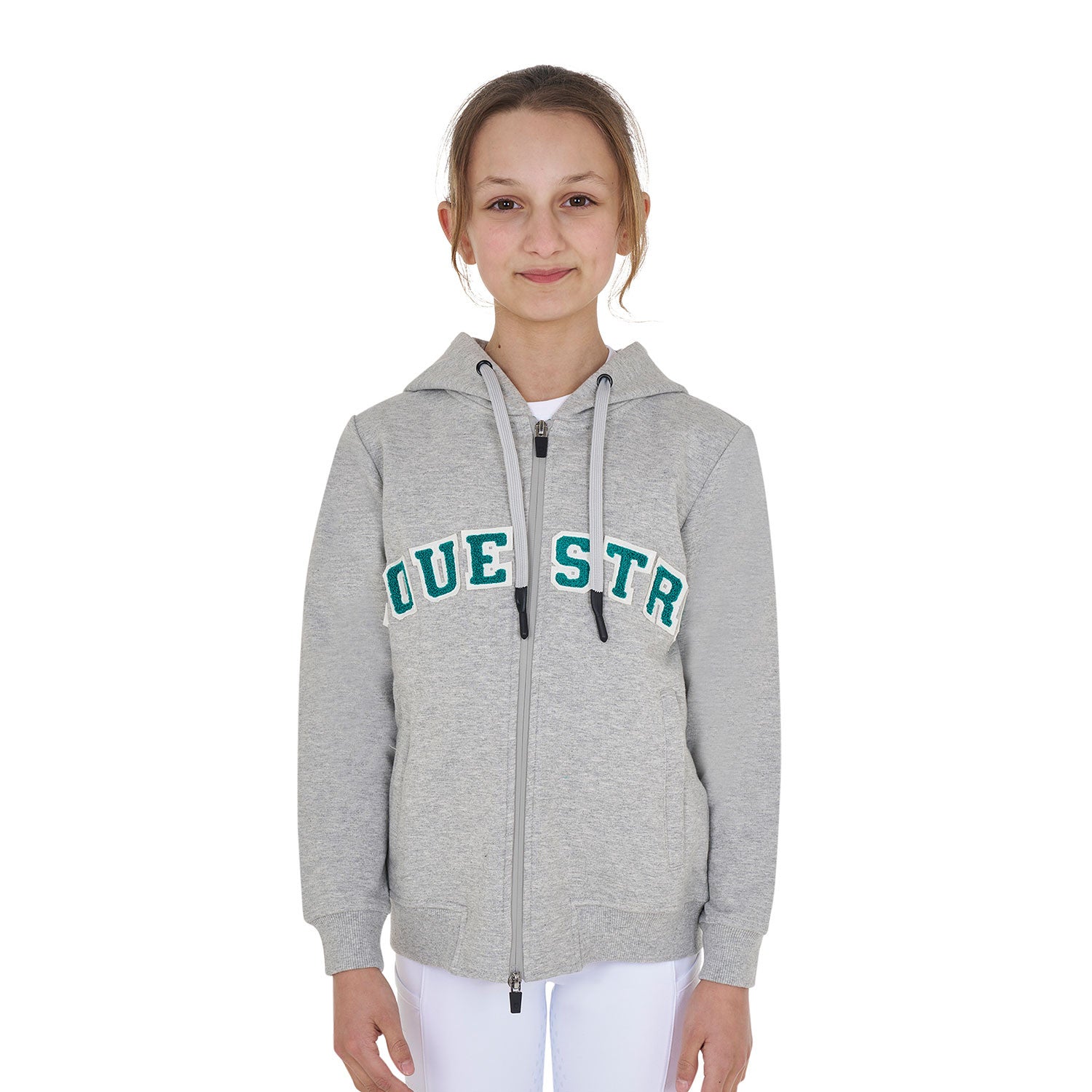 Equestro Kids' hoodie with zip and sponge lettering