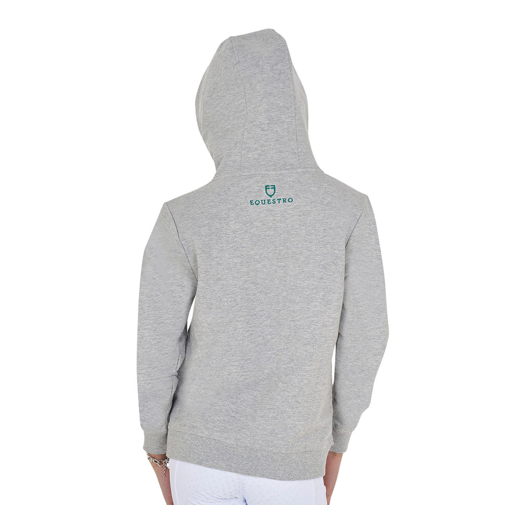 Kids' hoodie with zip and sponge lettering