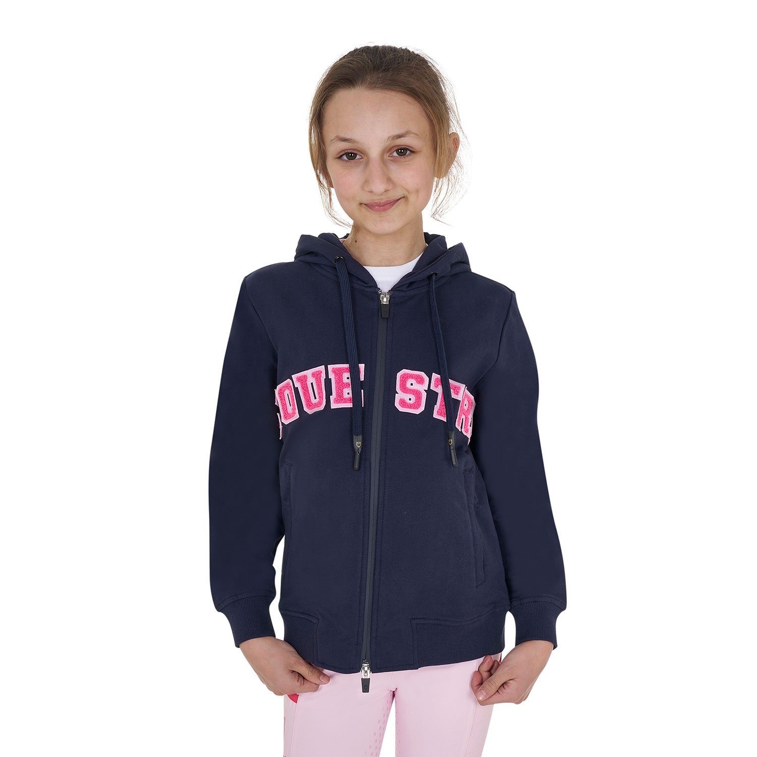 Equestro Kids' hoodie with zip and sponge lettering