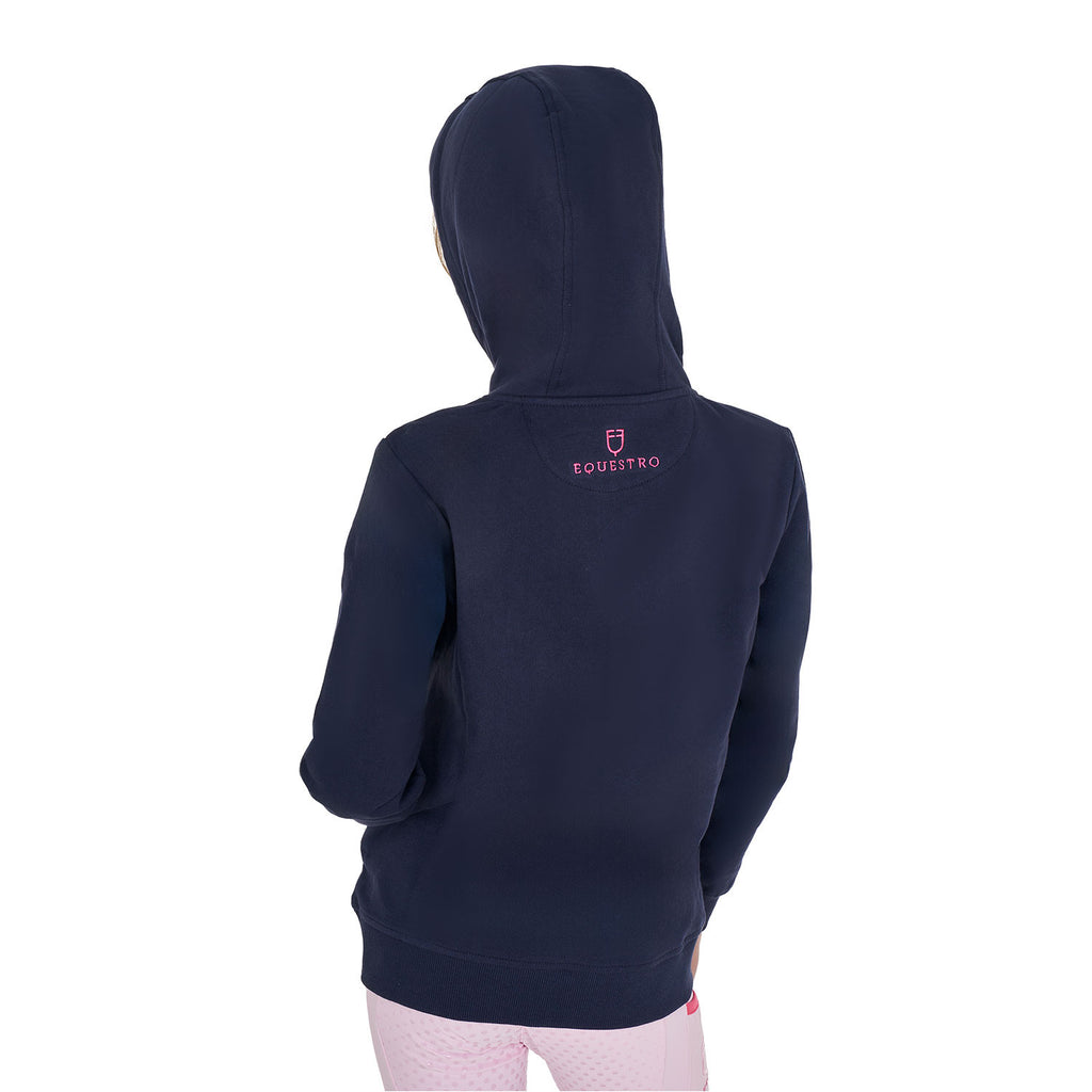 Kids' hoodie with zip and sponge lettering