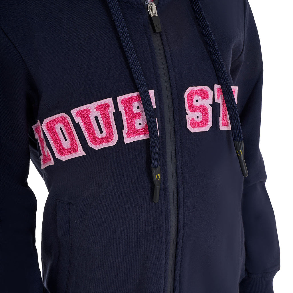 Kids' hoodie with zip and sponge lettering